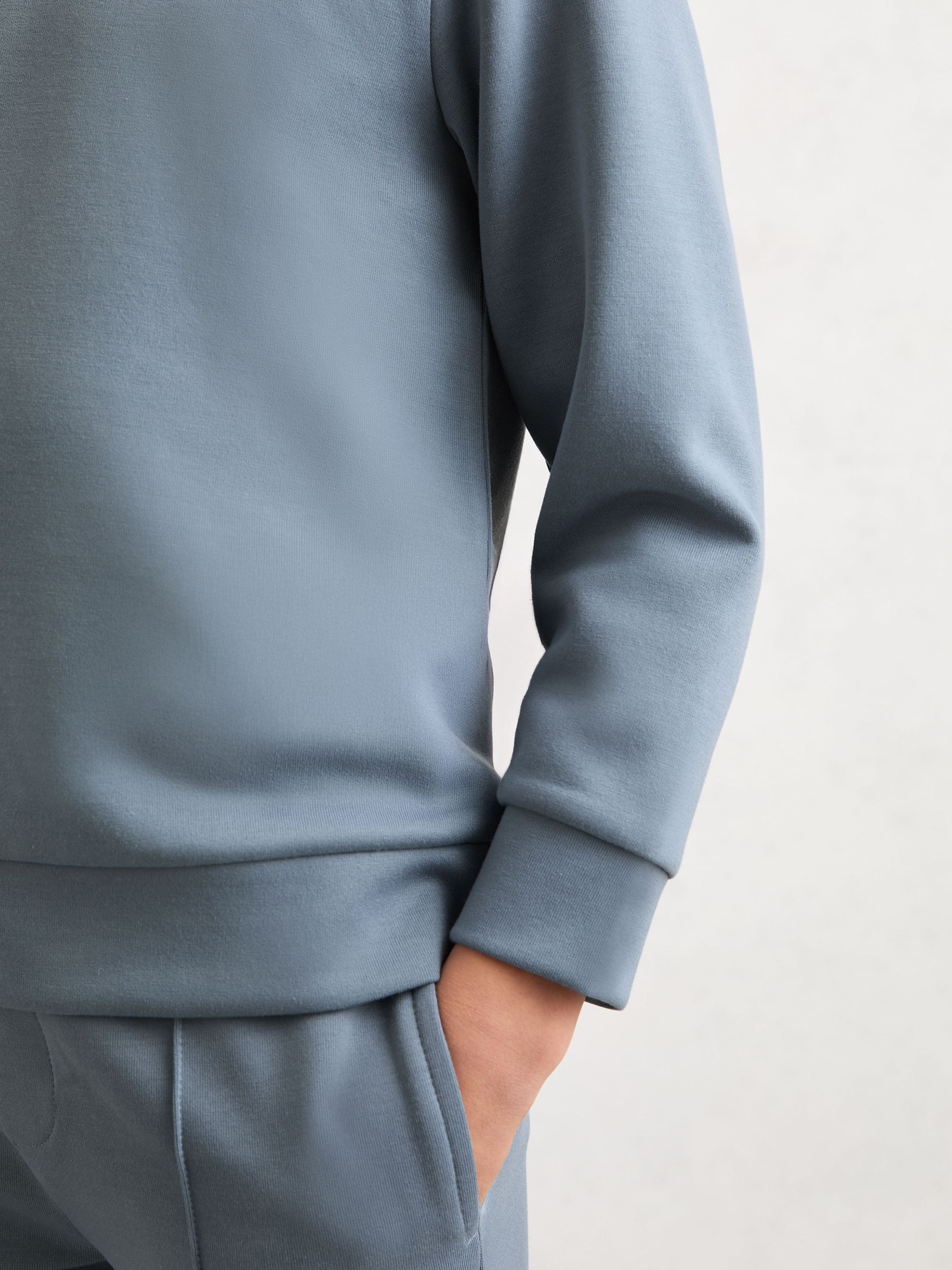 Interlock-Jersey Hoodie in Airforce Blue - Image 4 of 5