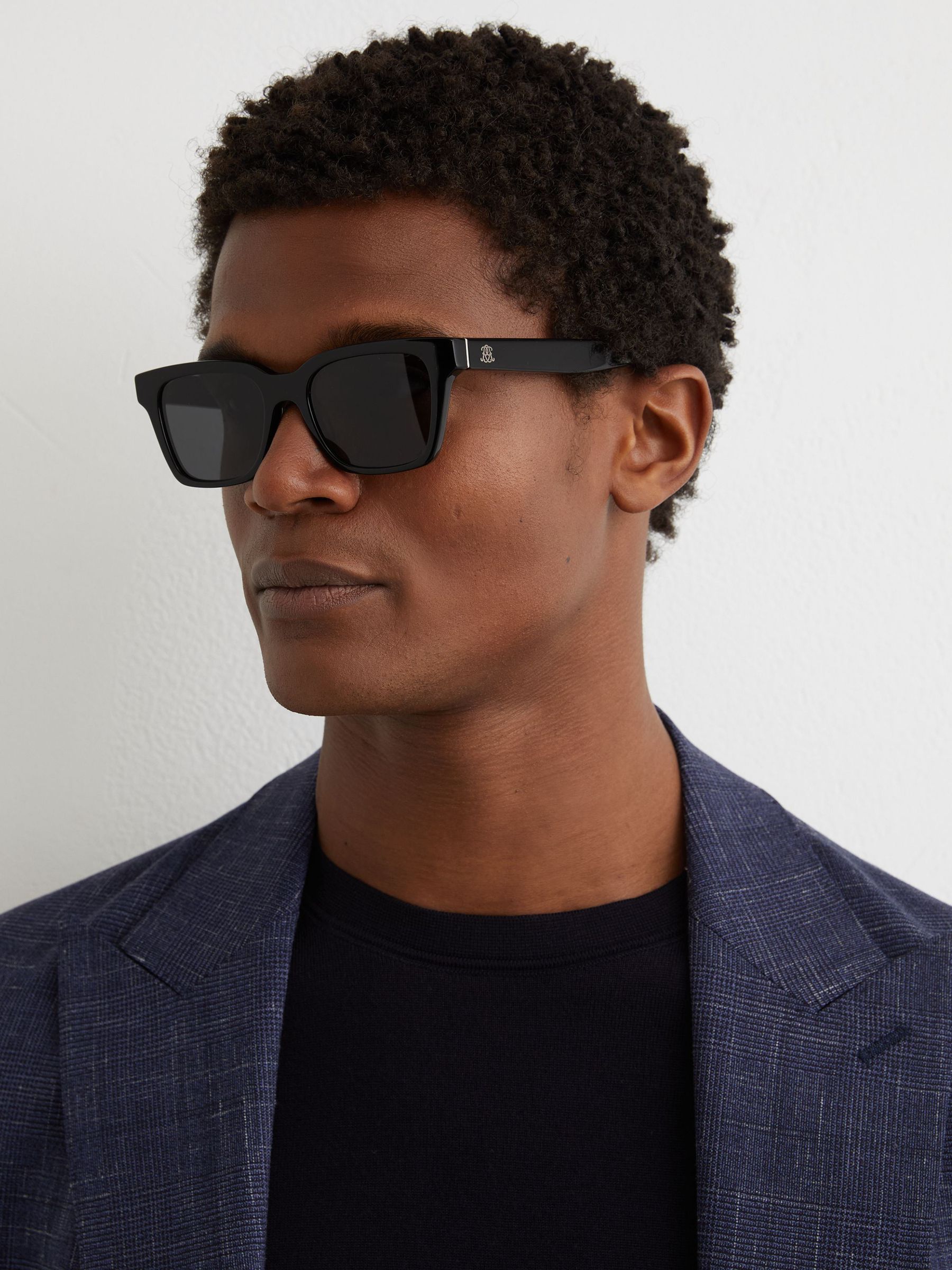 MessyWeekend Rectangle-Frame Sunglasses in Black/Gold - Image 4 of 6