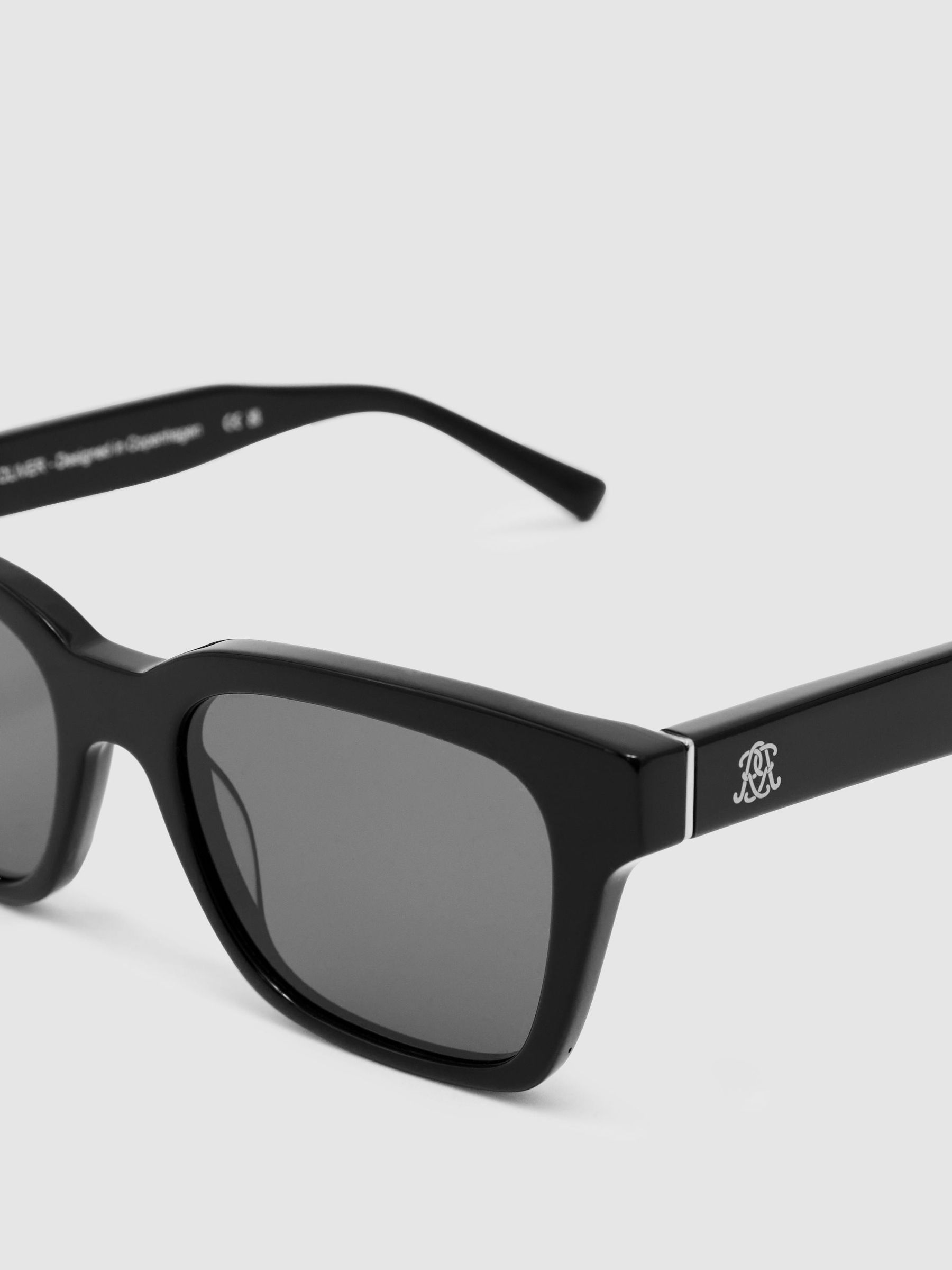 MessyWeekend Rectangle-Frame Sunglasses in Black/Gold - Image 5 of 6