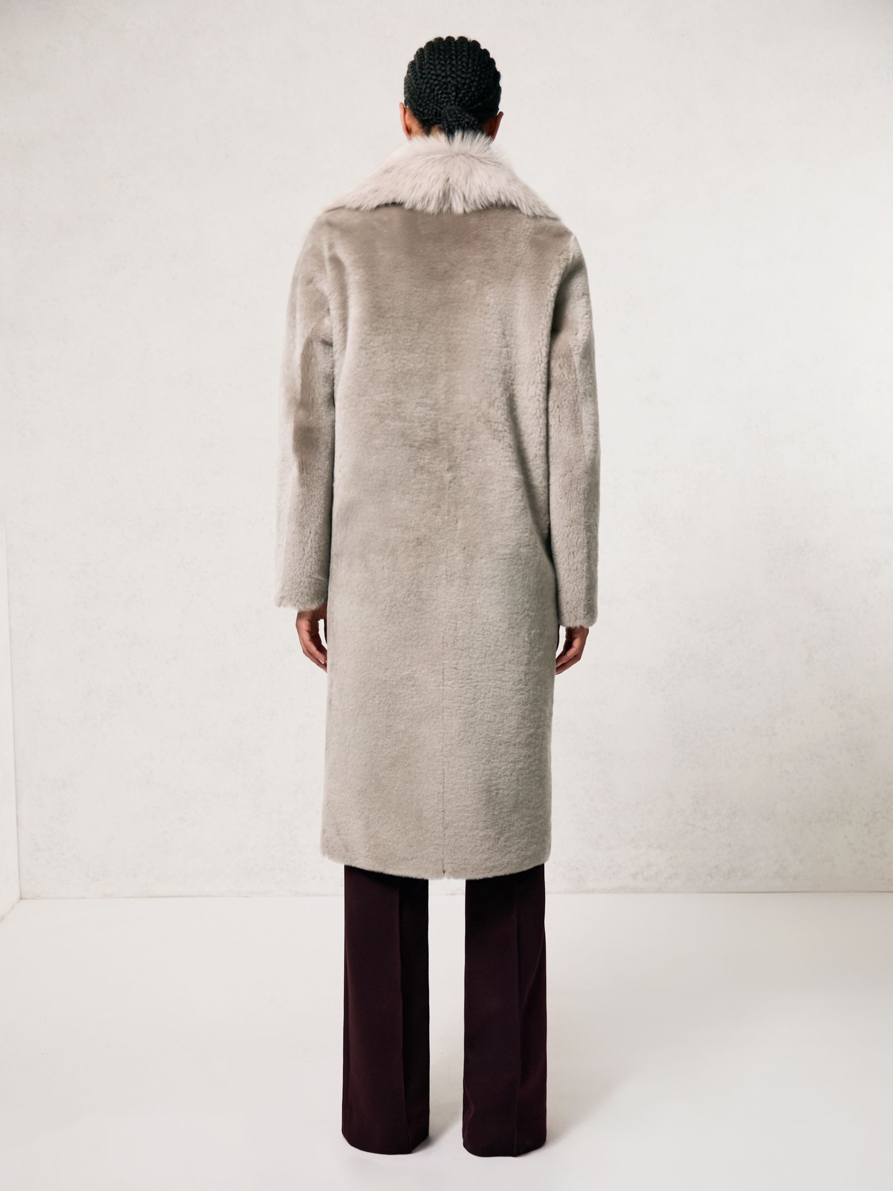 Shearling And Leather Coat in Neutral - image 5
