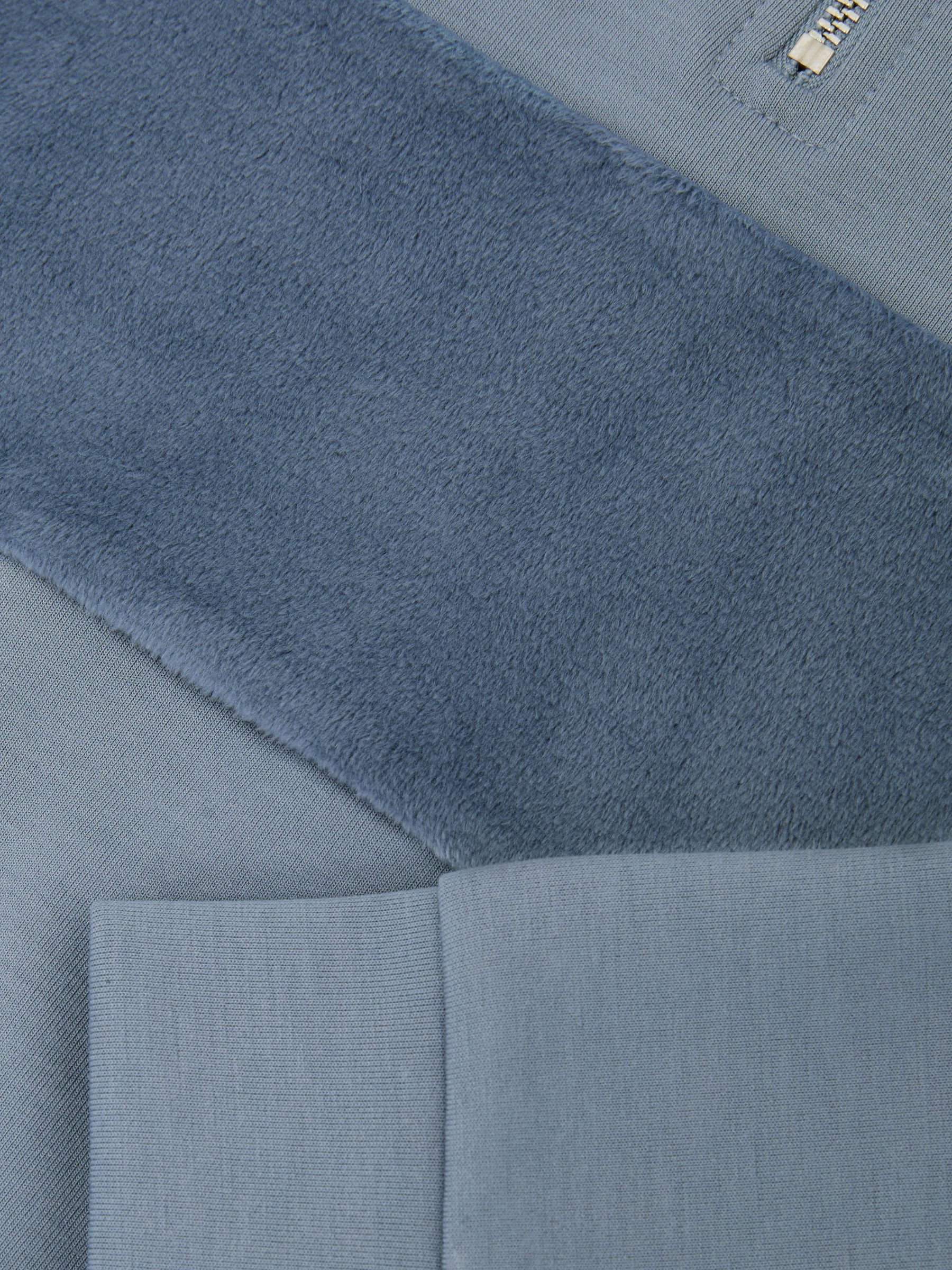 Interlock Velour-Panel Zip Sweatshirt in Airforce Blue - Image 5 of 5