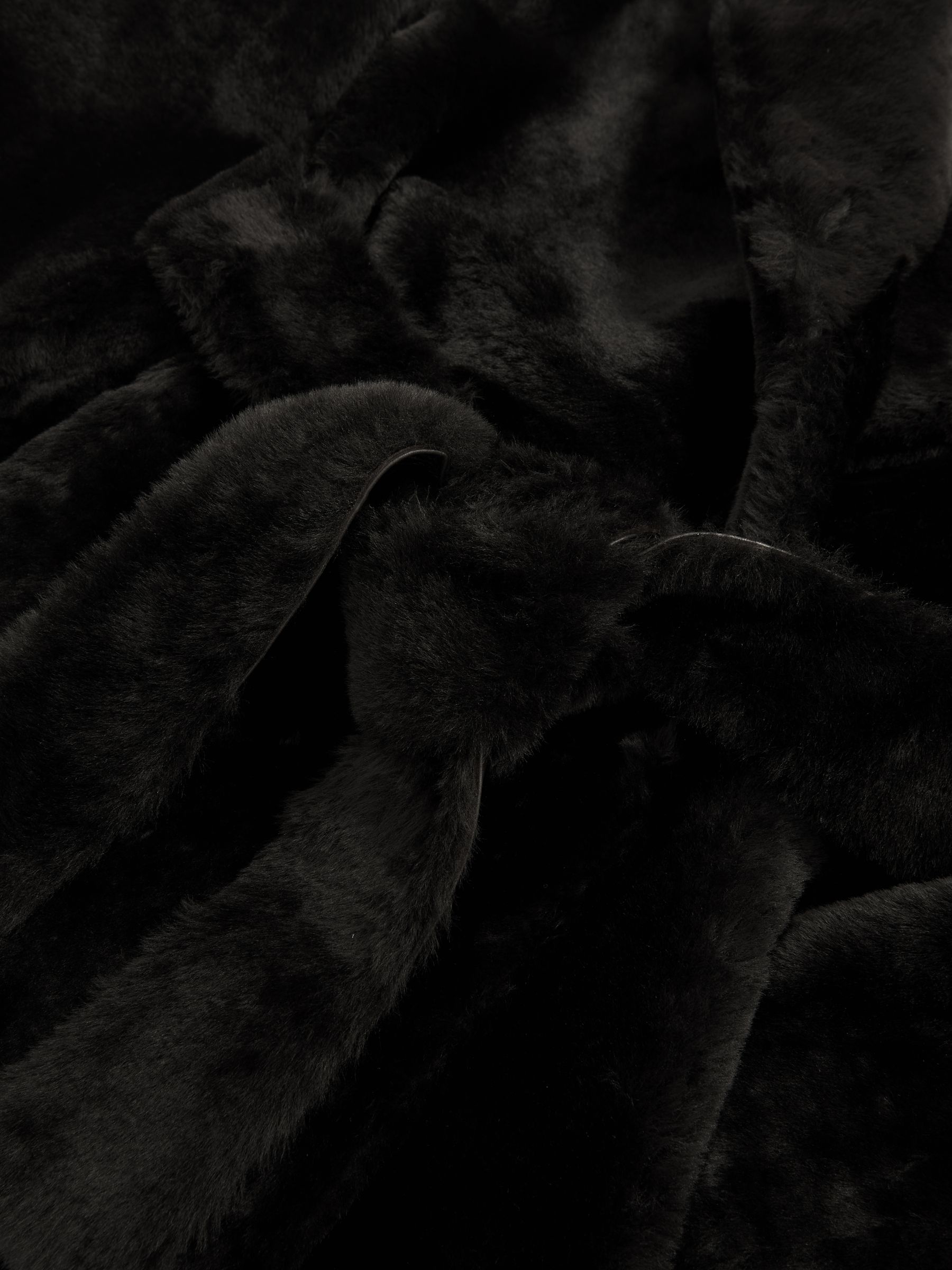 Shearling Belted Coat in Chocolate Brown - image 3