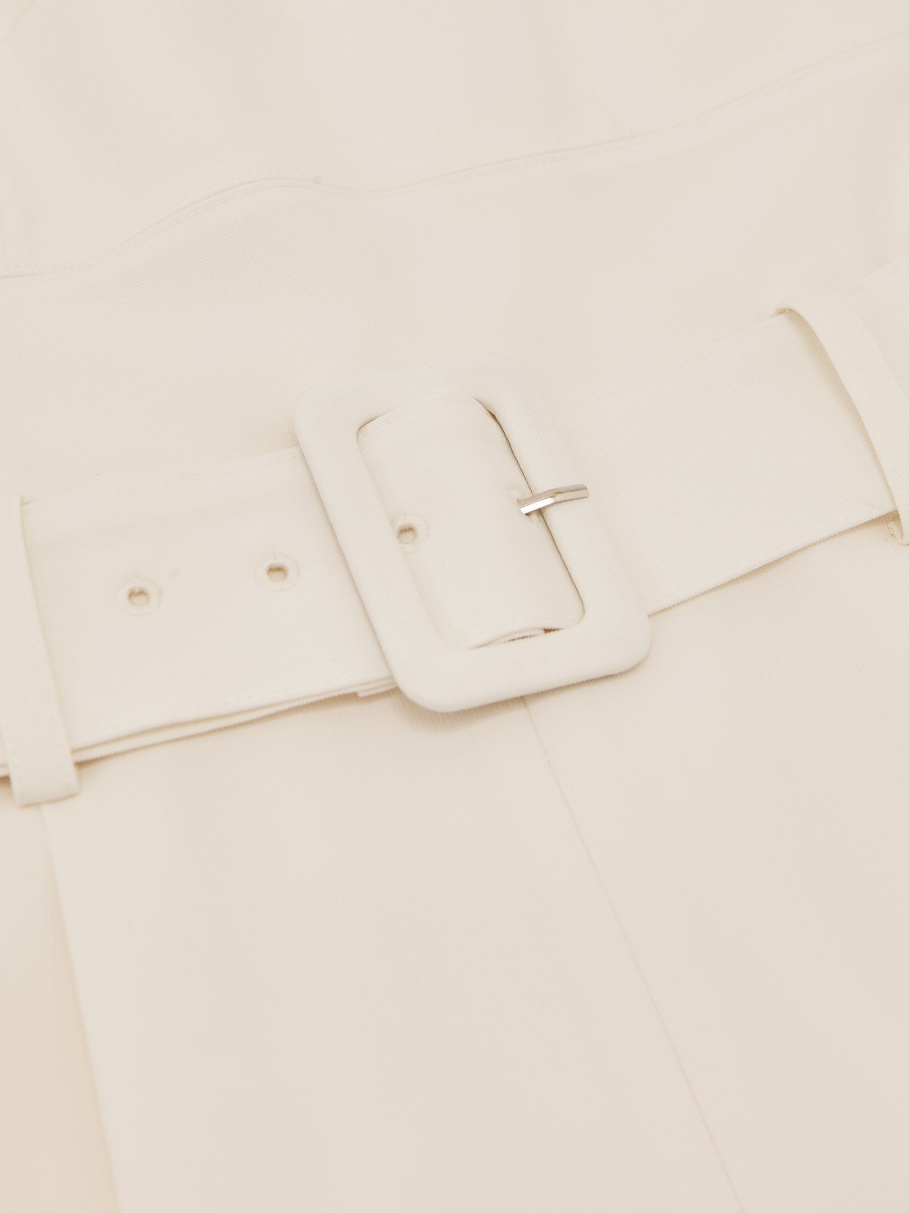 Petite Sheer-Panel Wide-Leg Belted Jumpsuit in Ivory - Image 6 of 7