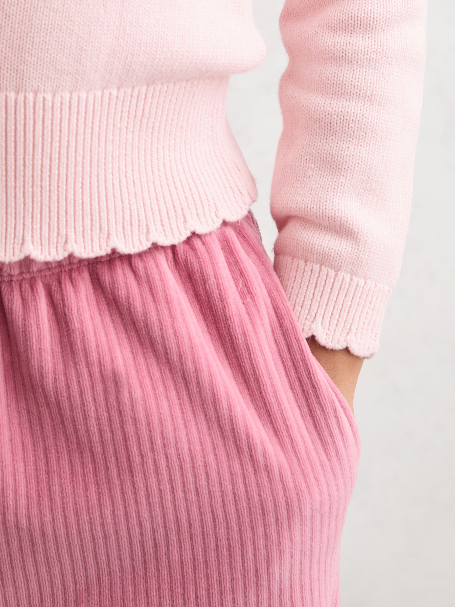 9-13 yrs Cotton Scallop-Trim Jumper in Light Pink - Image 4 of 5