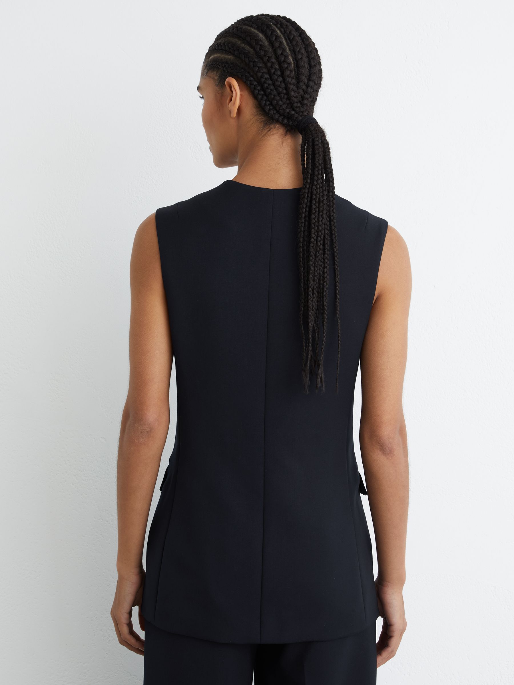 Reiss Gabi Button-Through Longline Waistcoat - صورة 5 من 6