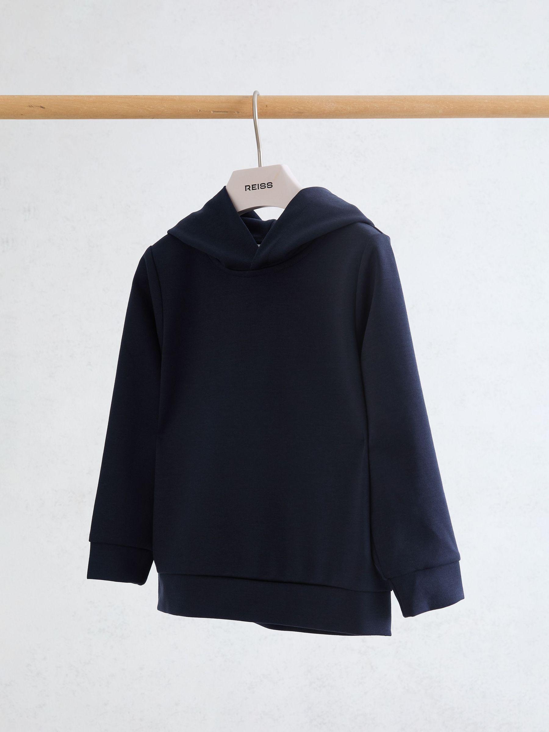 Interlock Jersey Hoodie in Navy Blue - Image 1 of 3