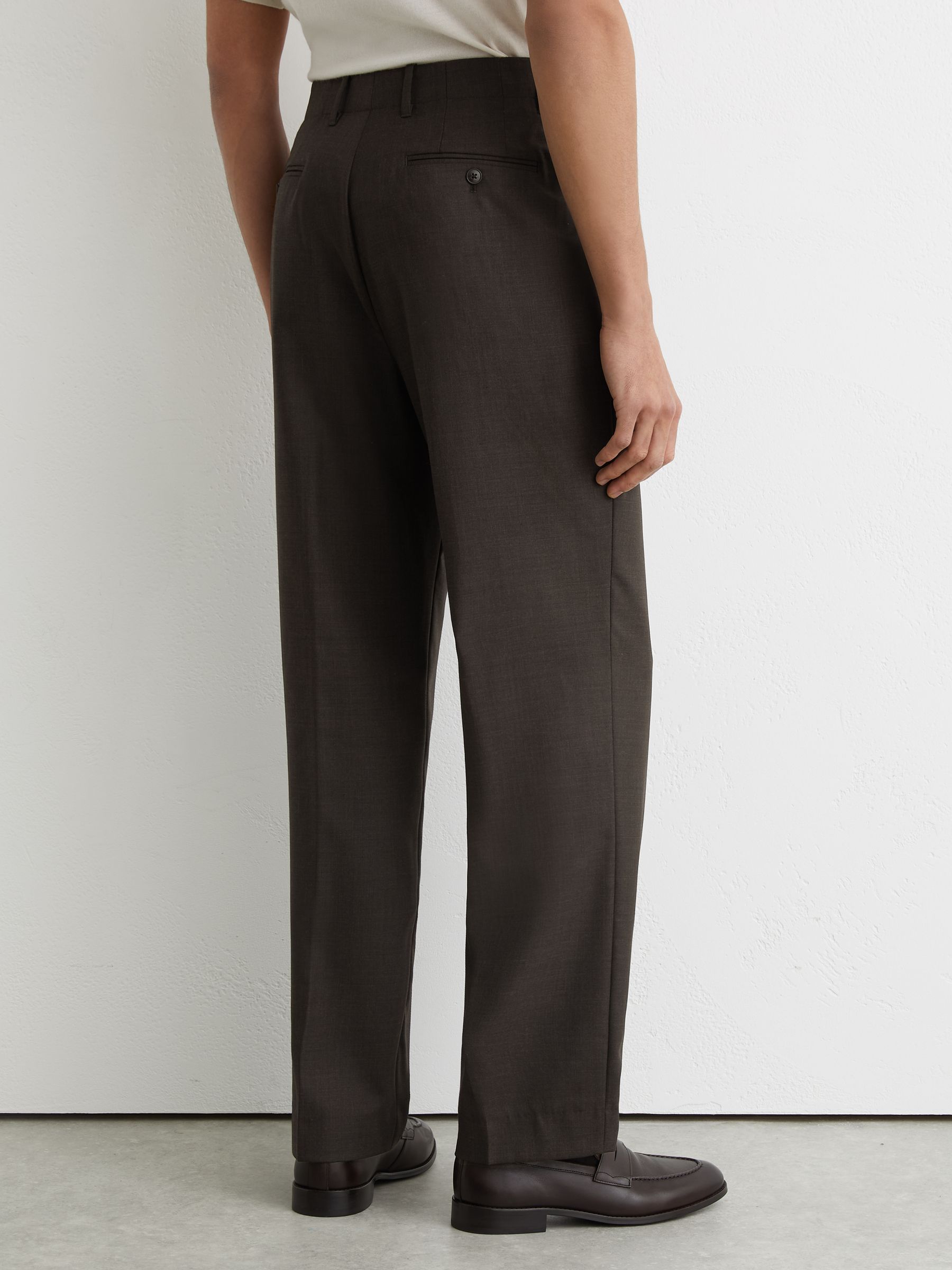 Wool Classic-Fit Suit Trousers in Brown - image 4