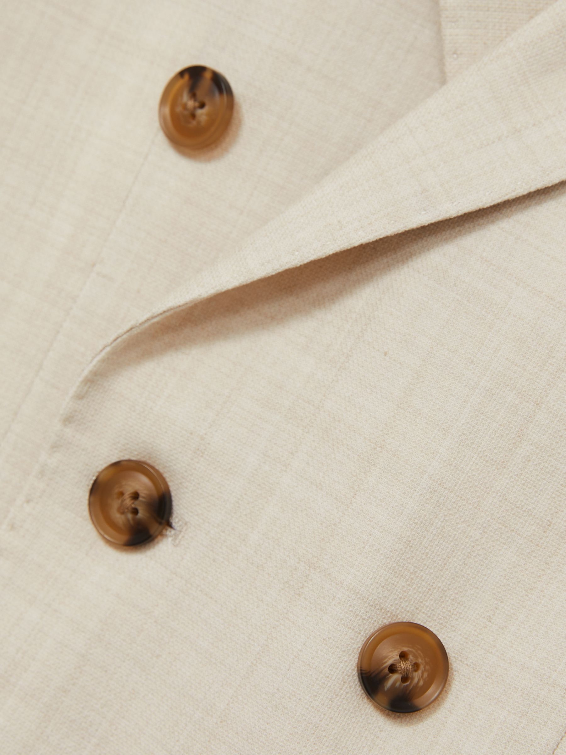 Double-Breasted Textured Blazer With Wool in Stone - Image 5 of 5