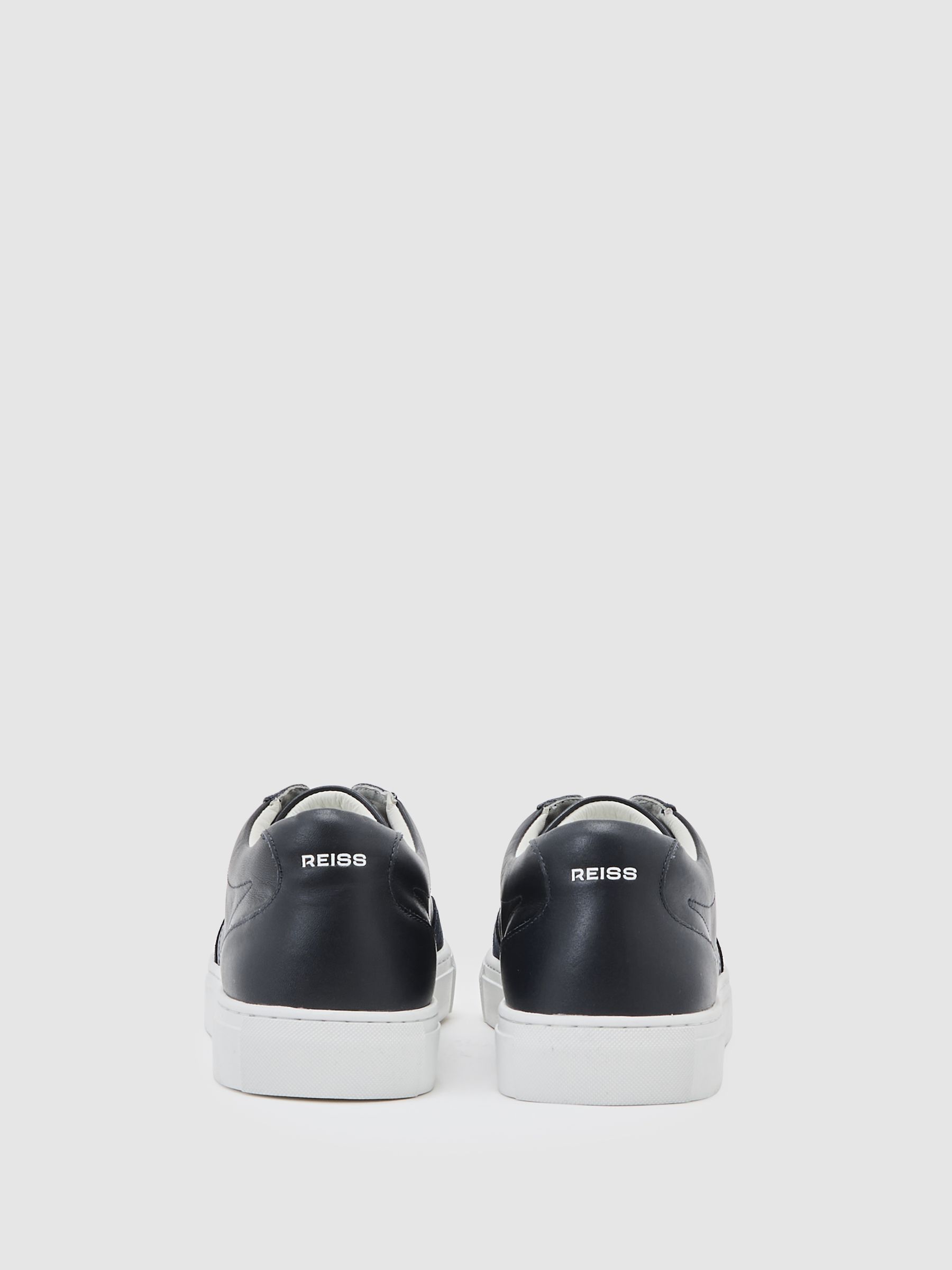 Bonded-Leather Low-Top Trainers in Dark Navy - Image 4 of 6