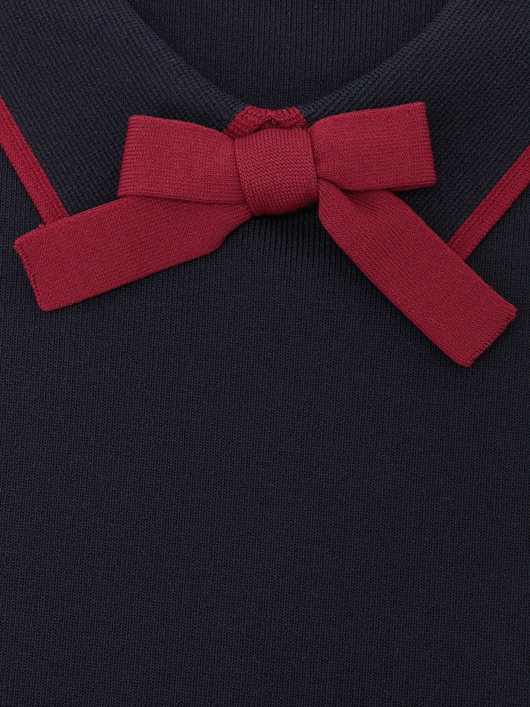 3-9 yrs Knitted Colour-Block Shift Dress in Navy - Image 4 of 4