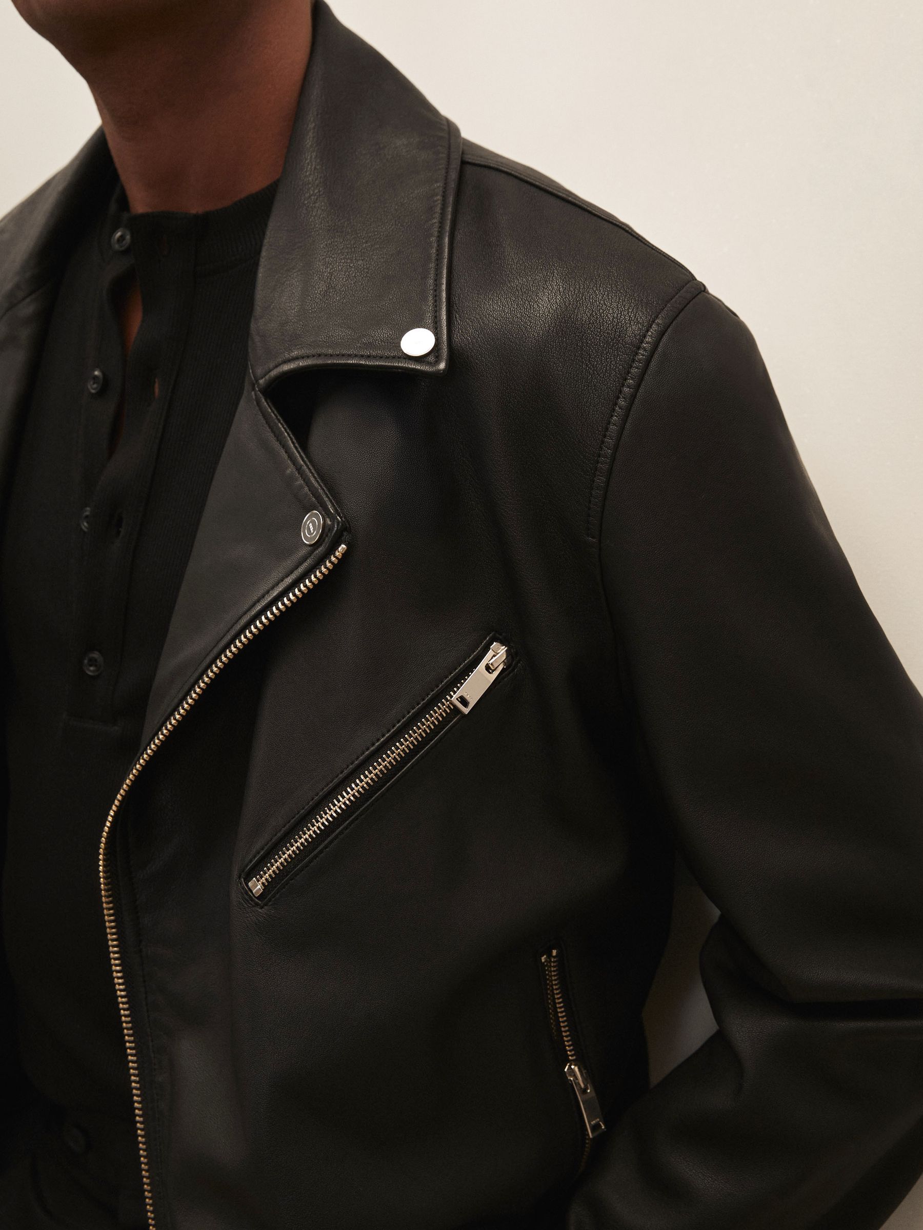 Reiss | Royal Ballet Leather Jacket in Black - Image 3 of 6