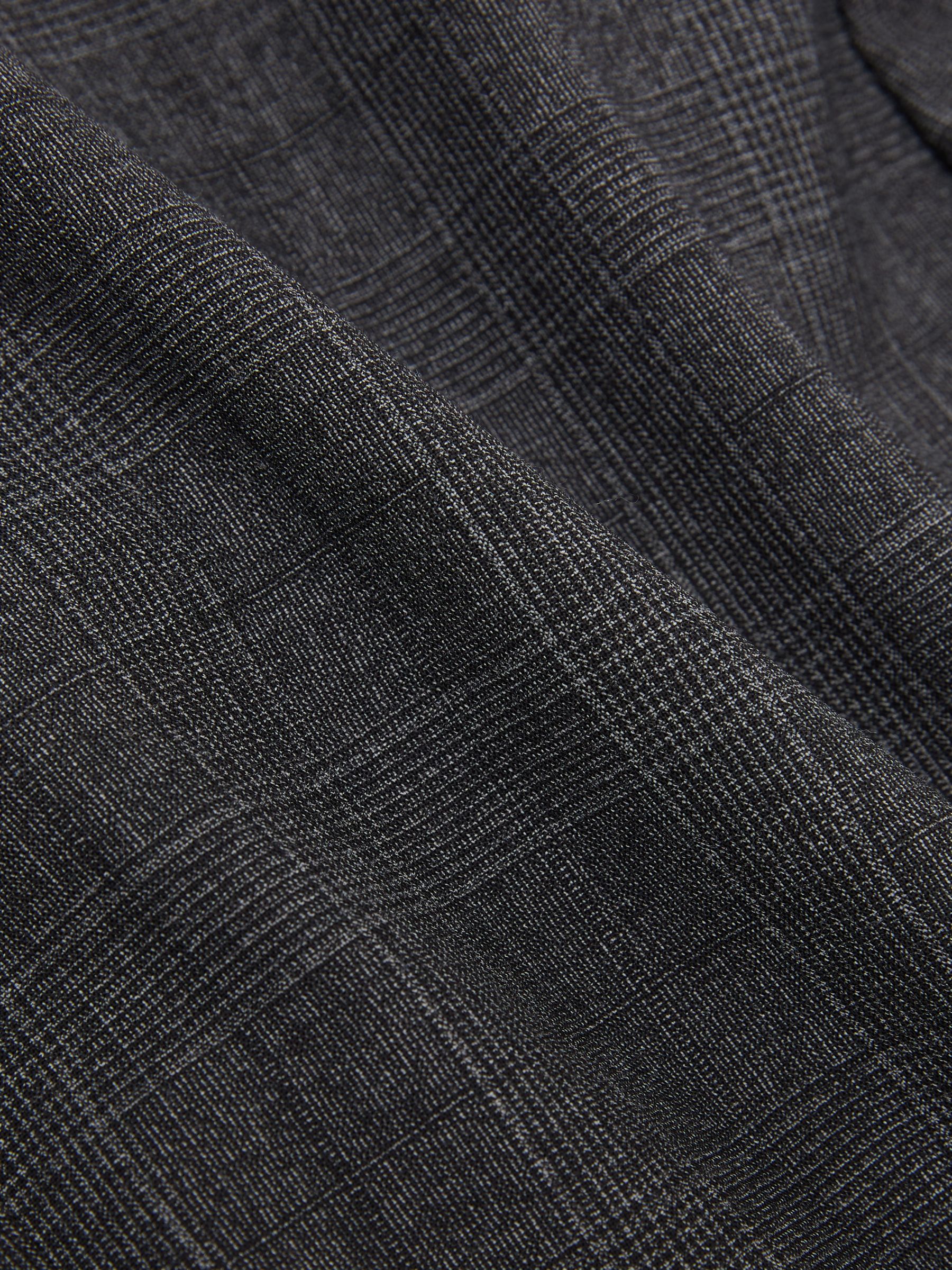 Wool-Blend Single-Breasted Check Blazer Tailored-Fit in Charcoal Grey - Image 9 of 9