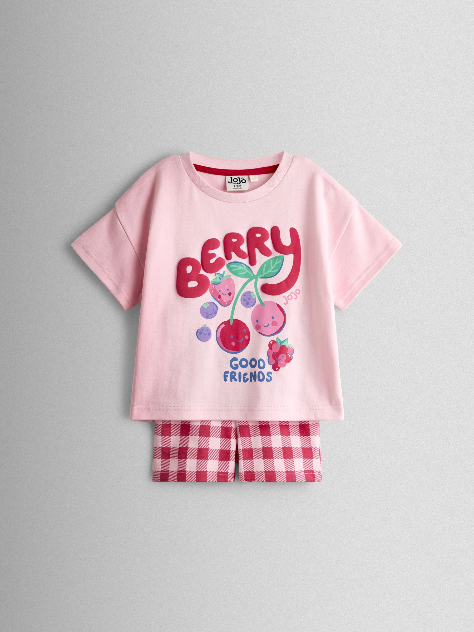 Pink Berry Friends T-Shirt & Gingham Short Set - Image 1 of 6