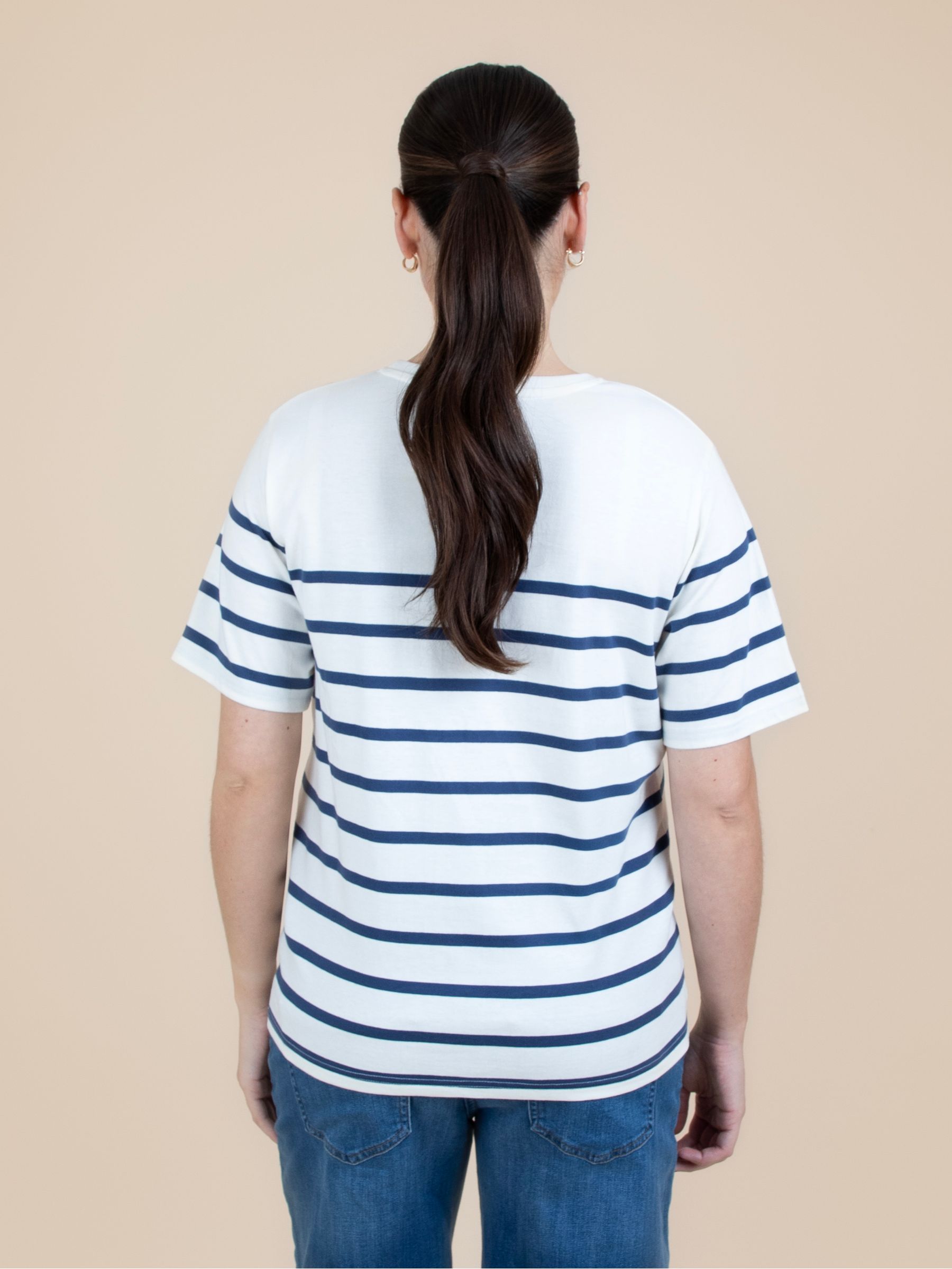 Blue Striped Oversized Maternity T-Shirt - Image 3 of 5