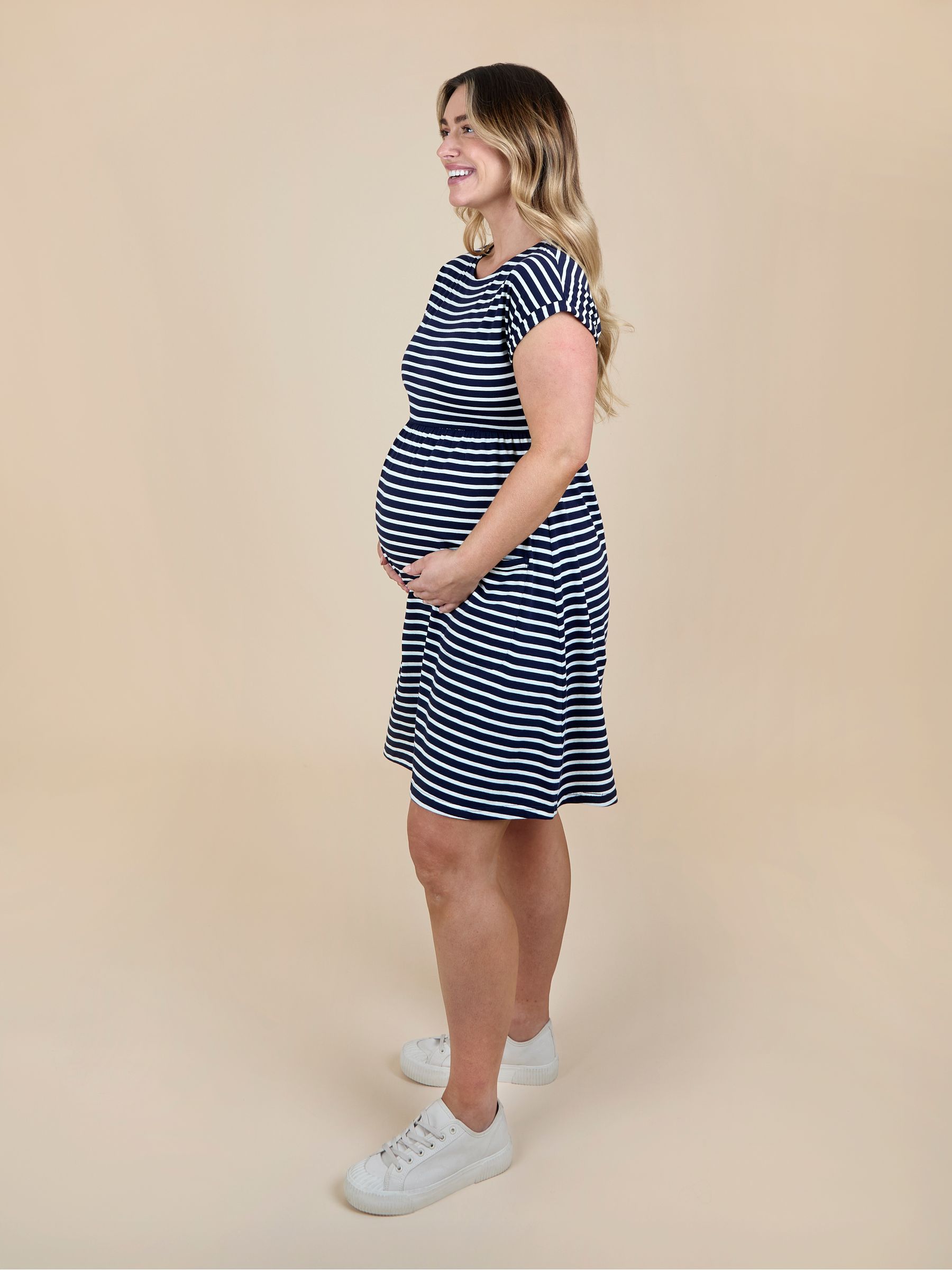 Blue Short Sleeve Pocket Detail T-Shirt Mini Dress - Image 2 of 5