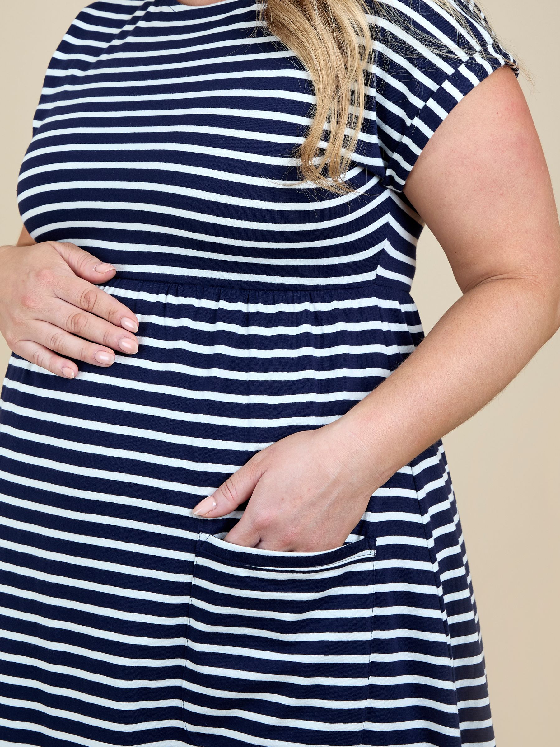 Blue Short Sleeve Pocket Detail T-Shirt Mini Dress - Image 5 of 5