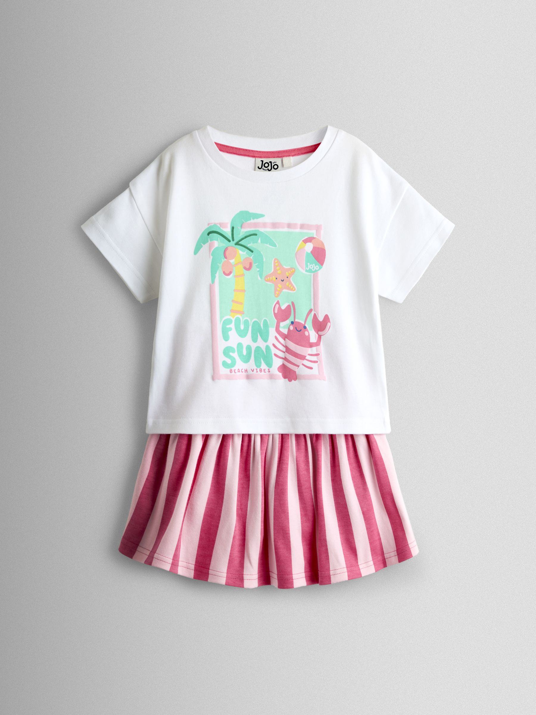 Pink Fun Sun T-shirt & Stripe Skort Set - Image 1 of 7