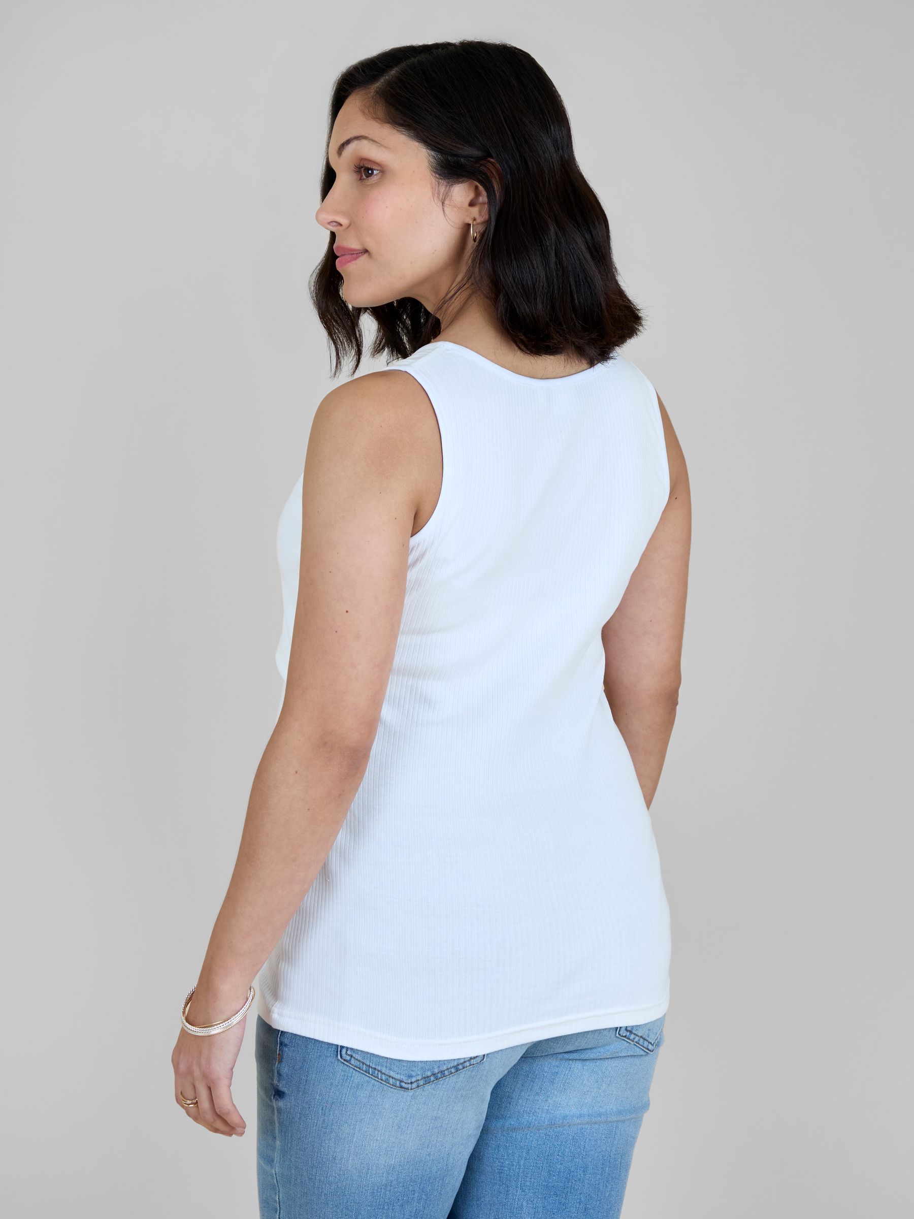 White Ribbed Maternity & Nursing Vest - Image 3 of 5