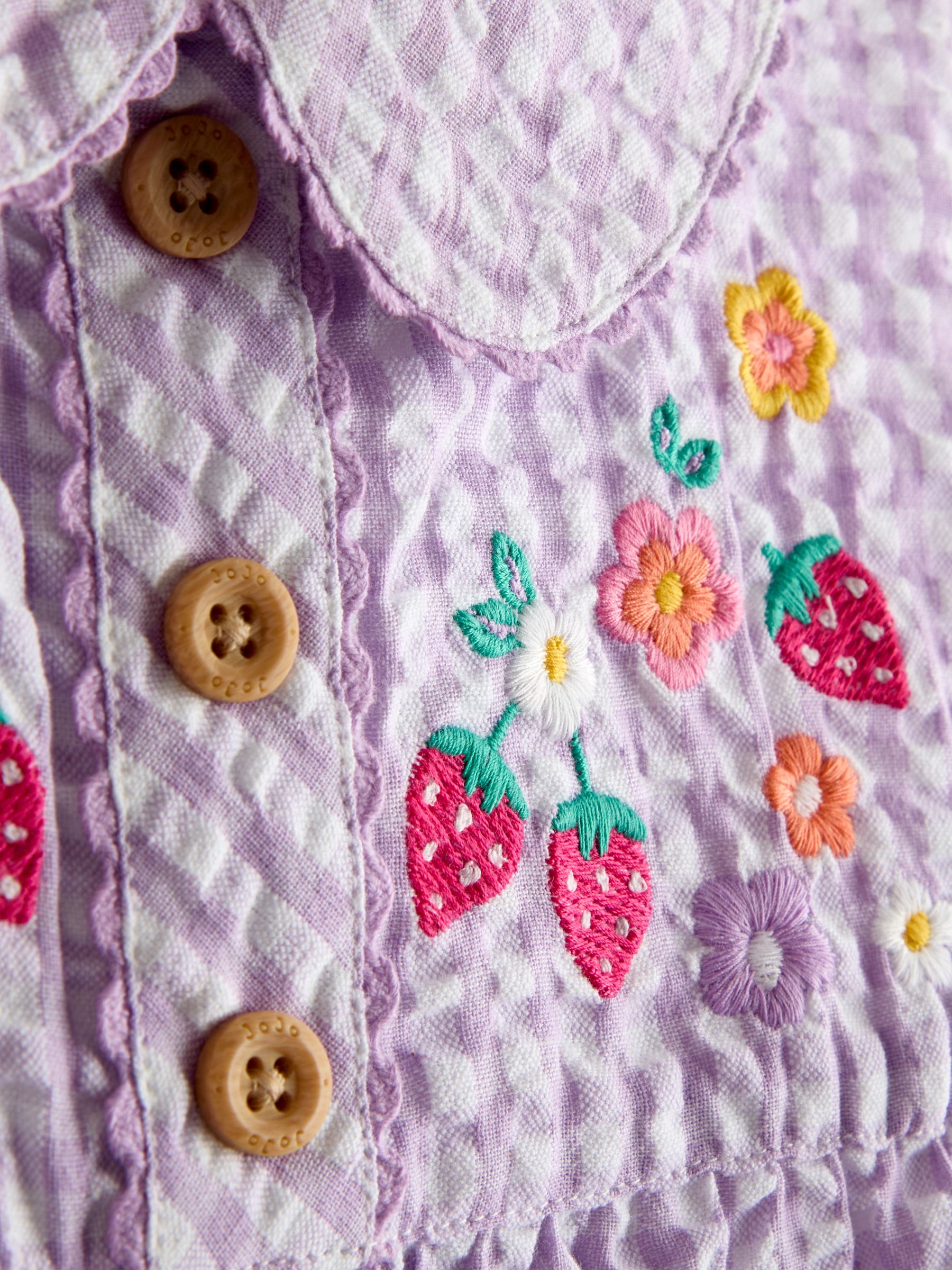 Purple Embroidered Collar Dungaree - Image 3 of 3 Purple Embroidered Collar Dungaree - Image 3 of 3