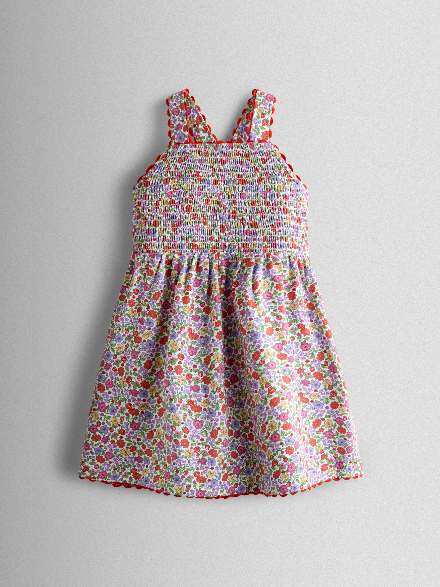 Pink Strawberry Smocked Strappy Dress - Image 1 of 4