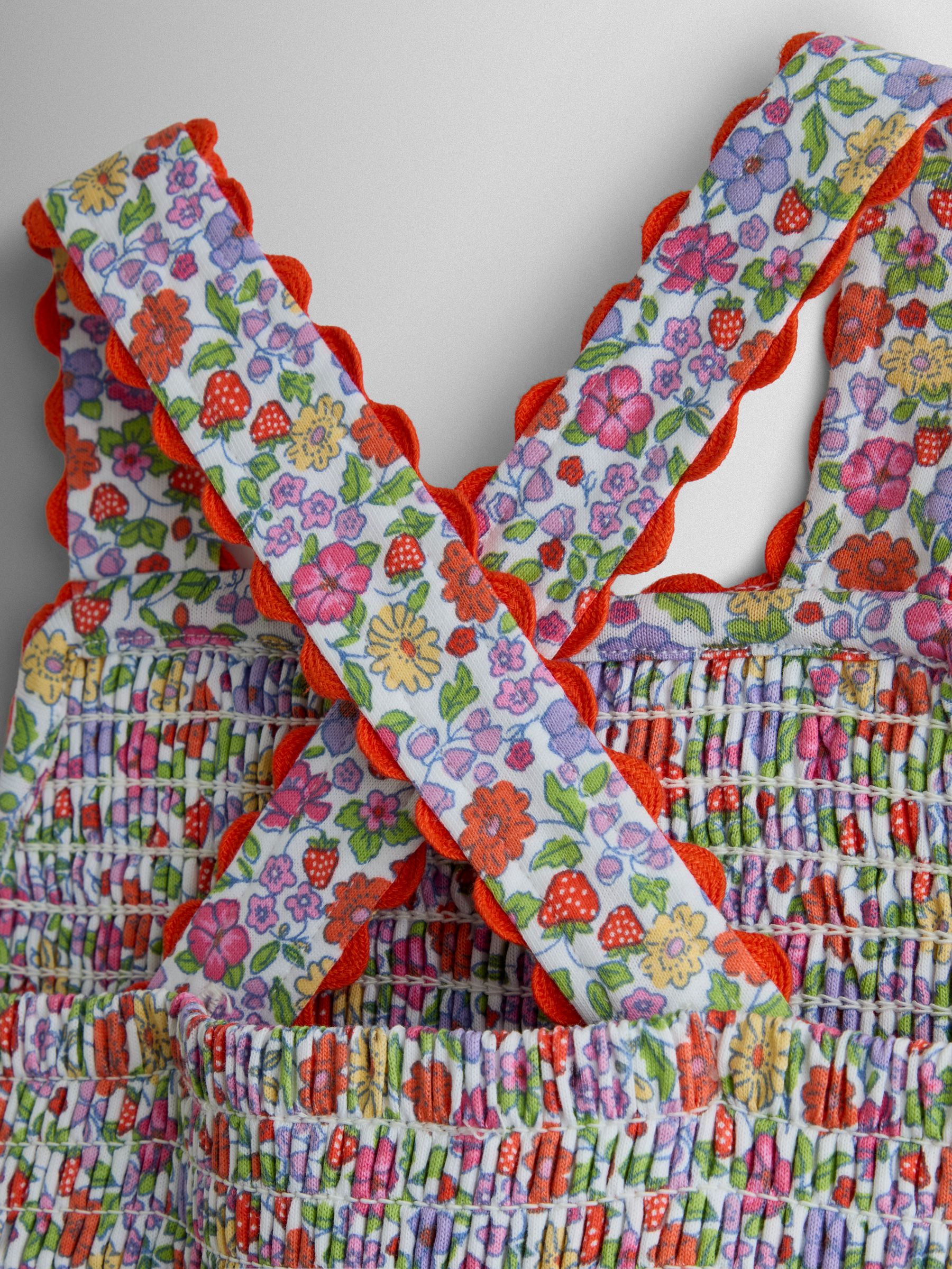 Pink Strawberry Smocked Strappy Dress - Image 3 of 4