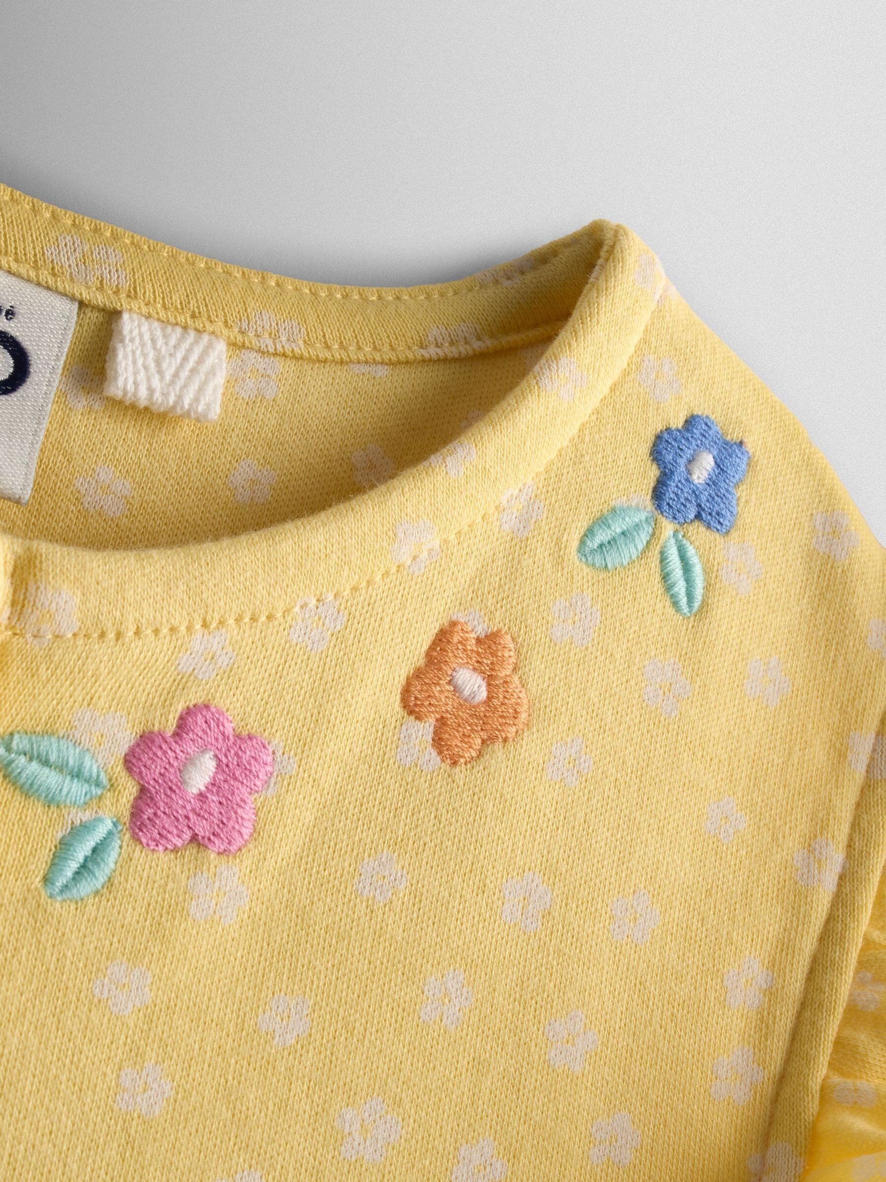 Mid Yellow Bunny And Duck Appliqué Button Front Dress - Image 3 of 4