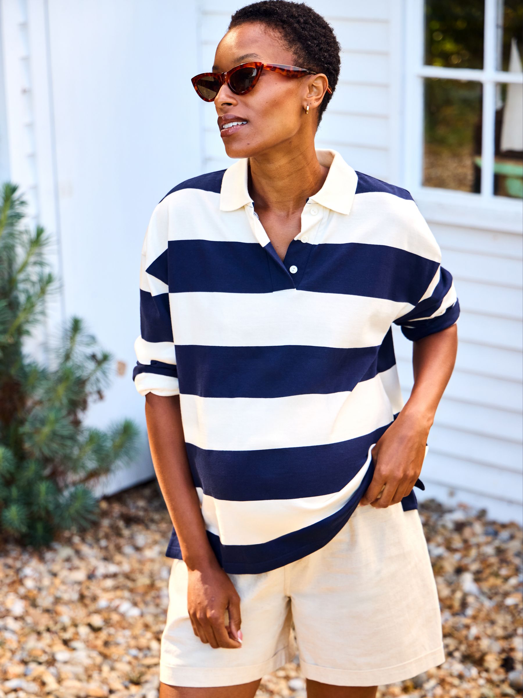 Natural Linen Blend Drawstring Waist Maternity Shorts - Image 1 of 1