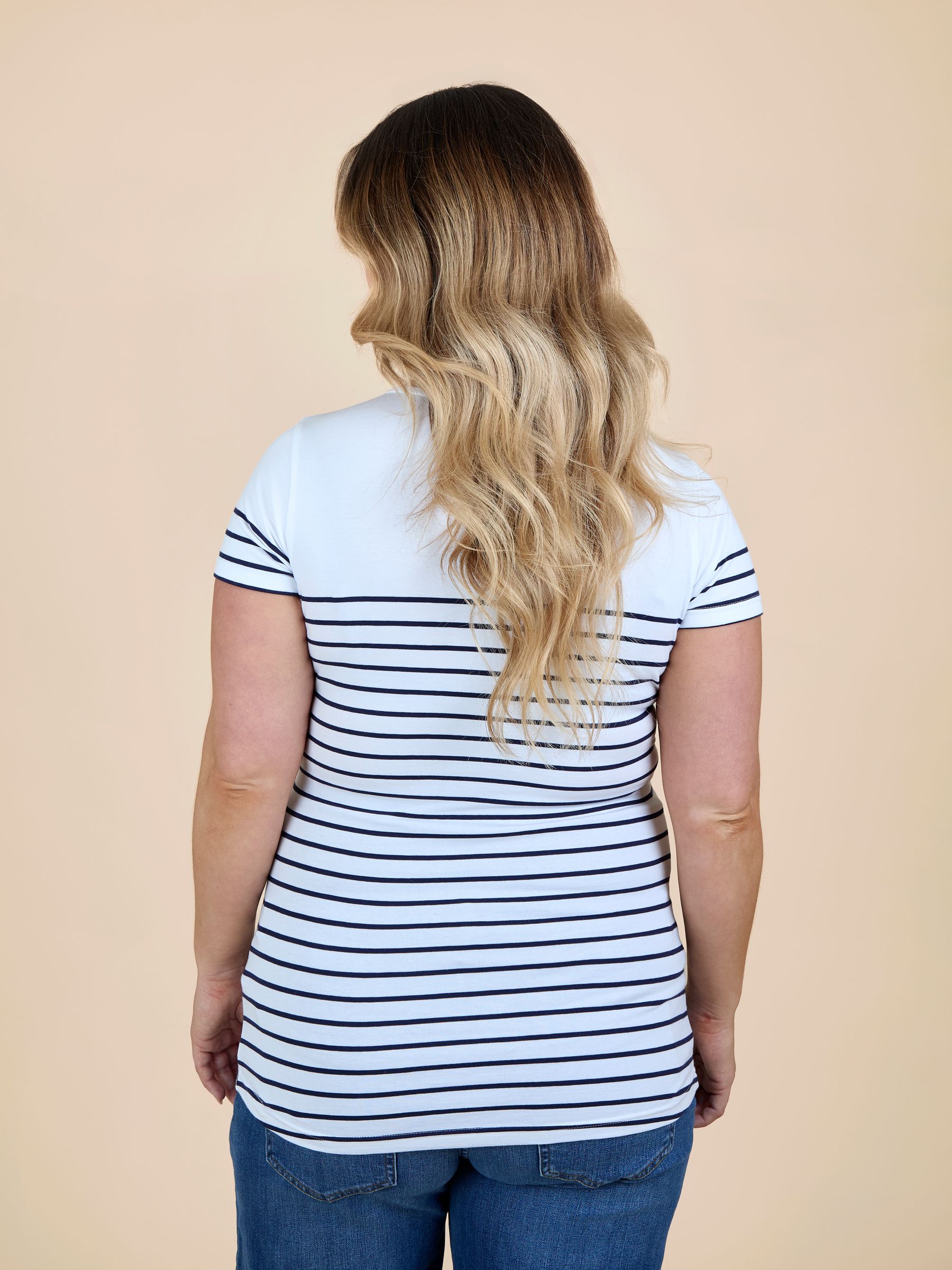 Navy Blue Breton Nursing T-Shirt - Image 3 of 4