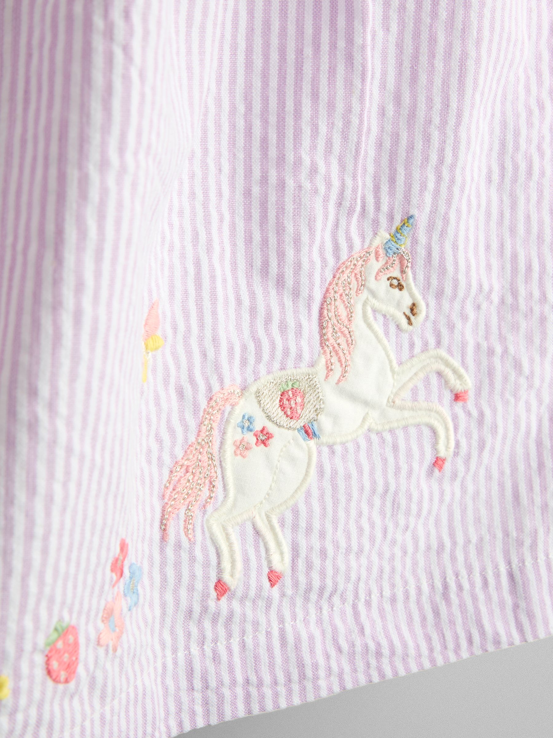 Lilac Unicorn Appliqué Frill Sleeve Dress - Image 3 of 4