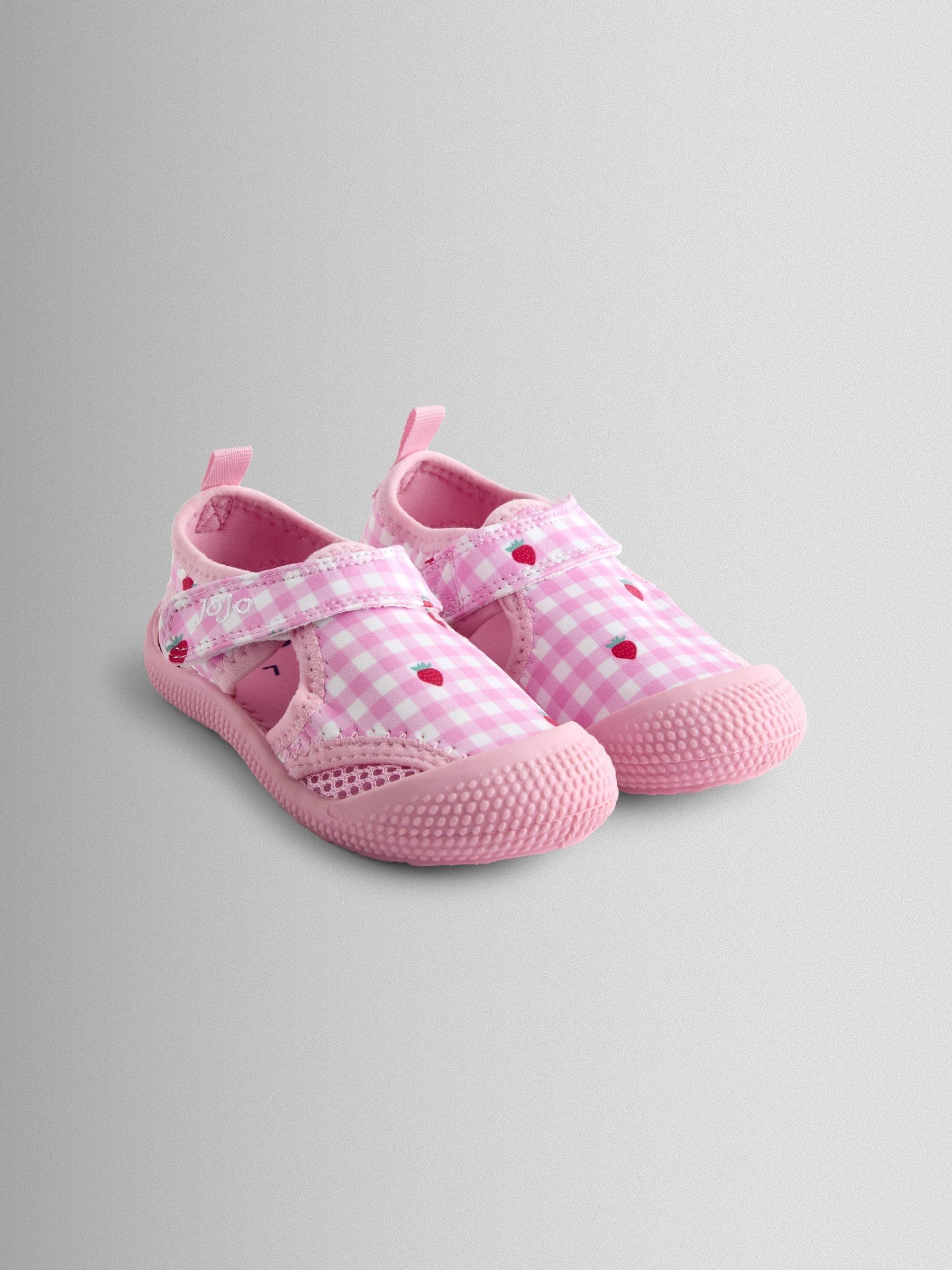 Pink Strawberry Gingham Beach And Swim Sandals - Image 1 of 4