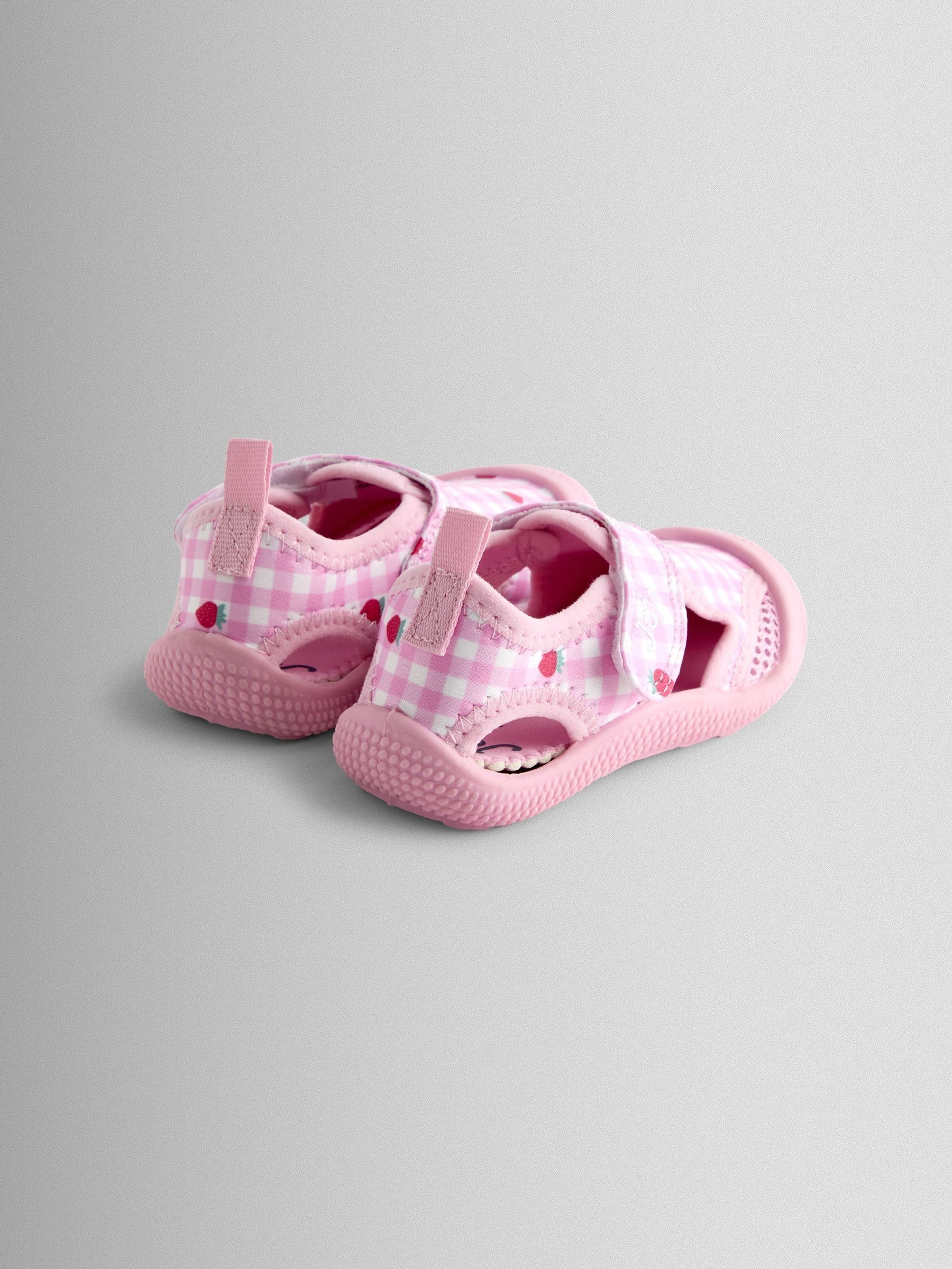 Pink Strawberry Gingham Beach And Swim Sandals - Image 2 of 4