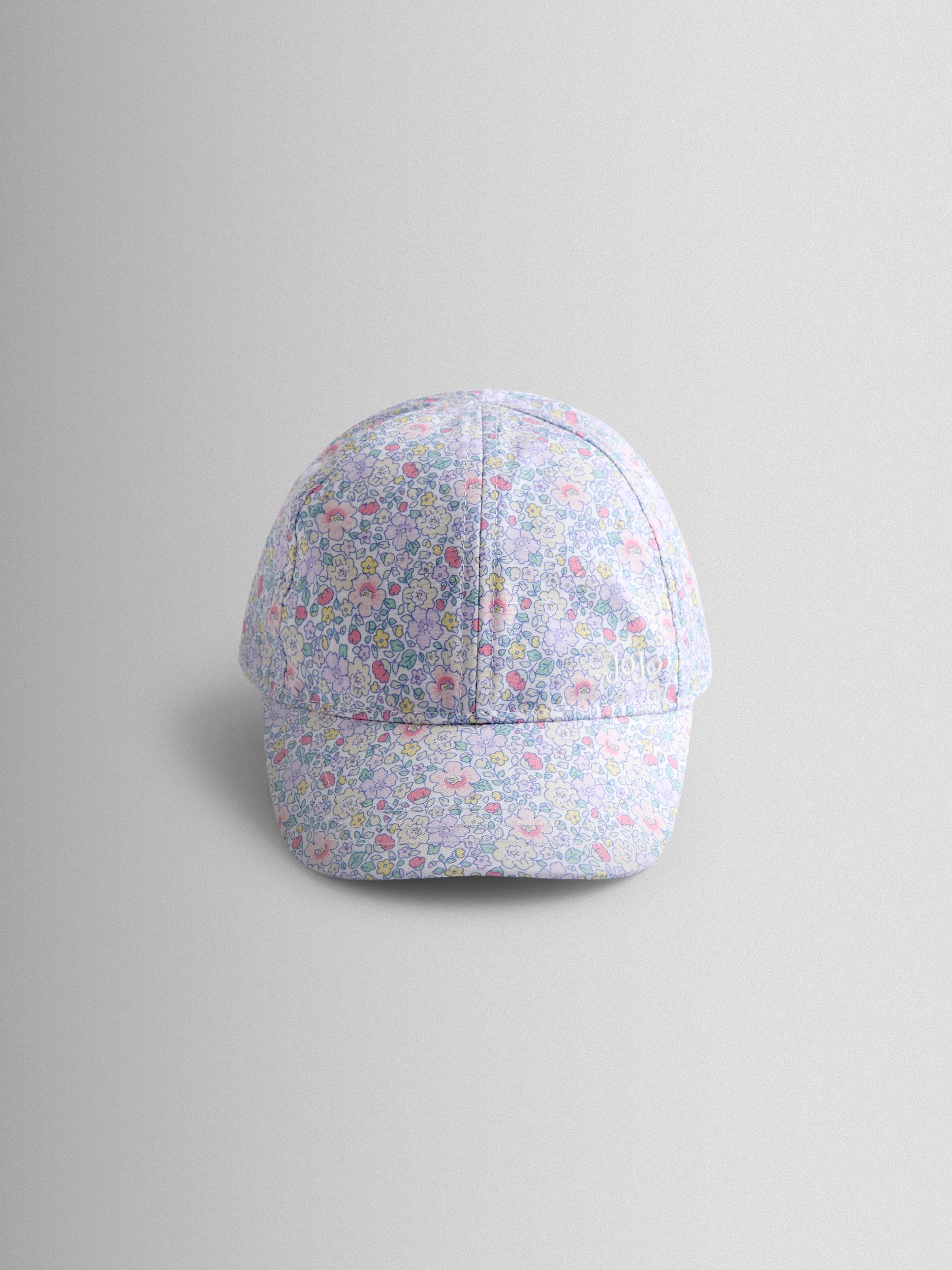 Lilac Floral Cap With Bow - Image 1 of 4