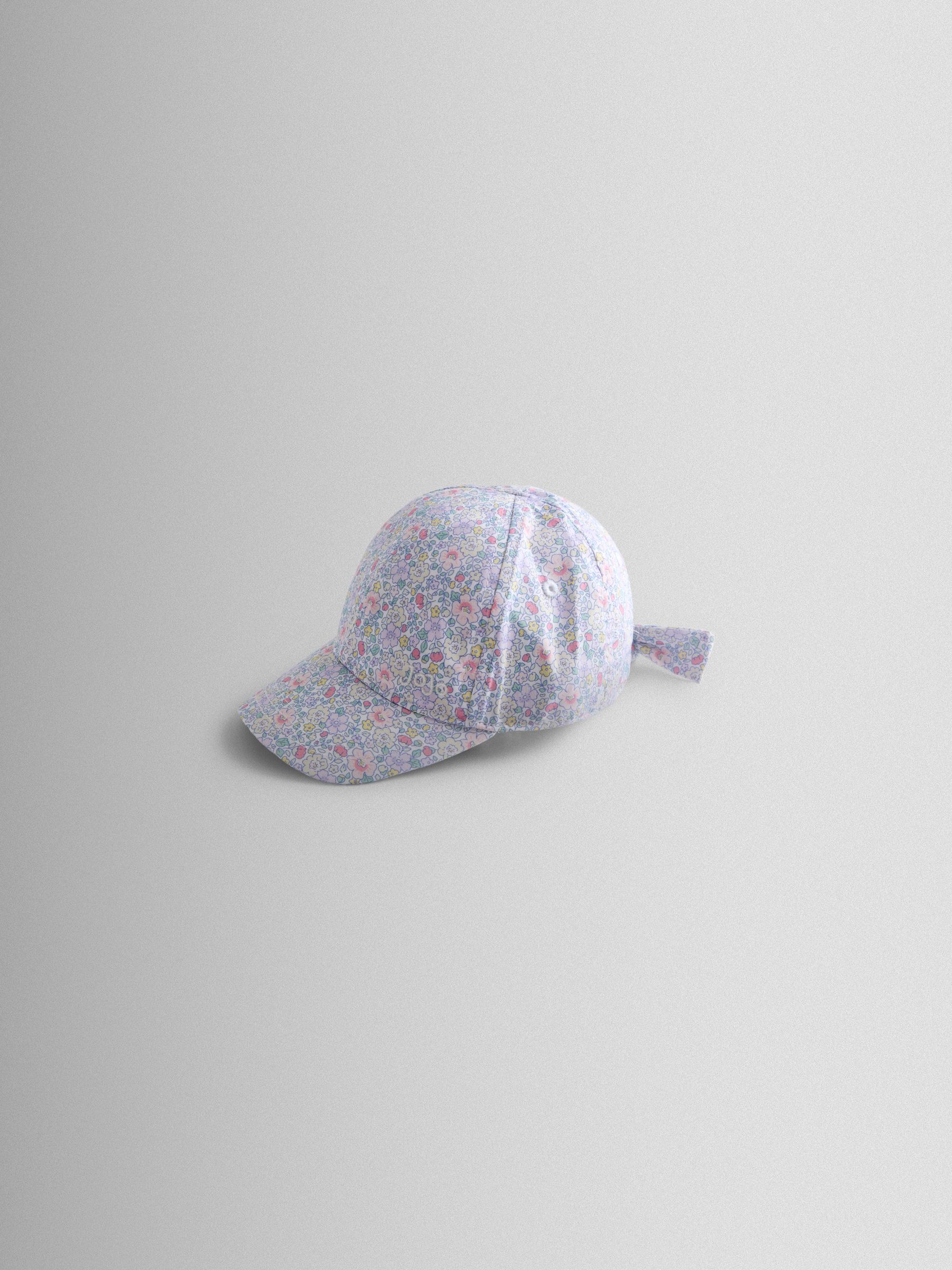 Lilac Floral Cap With Bow - Image 2 of 4