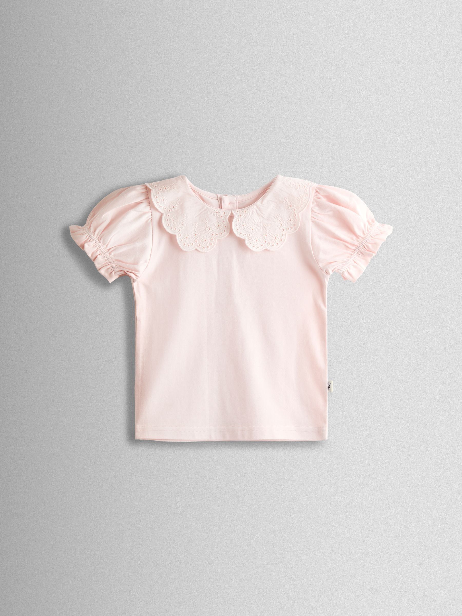 Pink Broderie Collar T-shirt - Image 1 of 3
