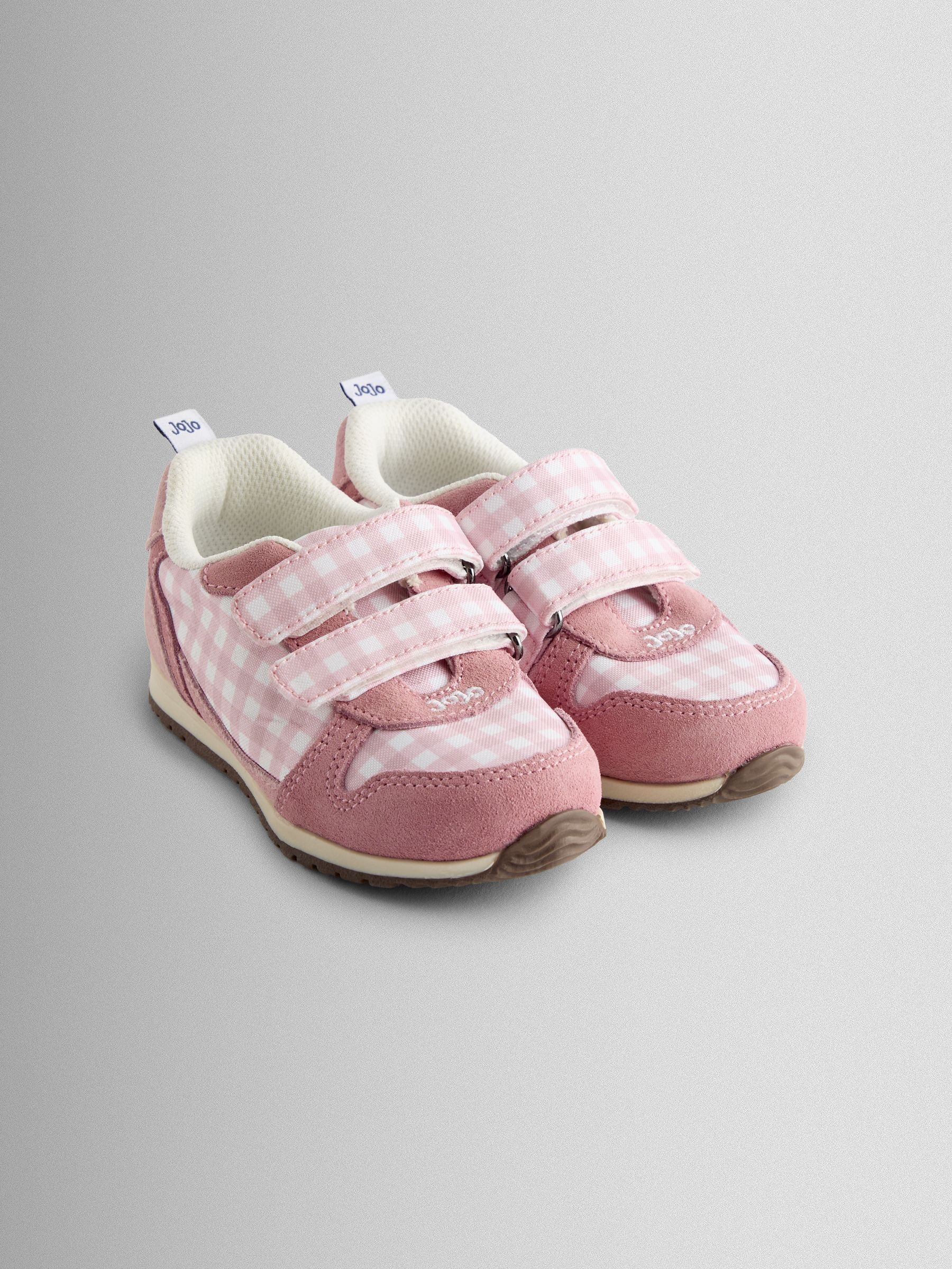 Pink Gingham Riptape Trainer - Image 1 of 4