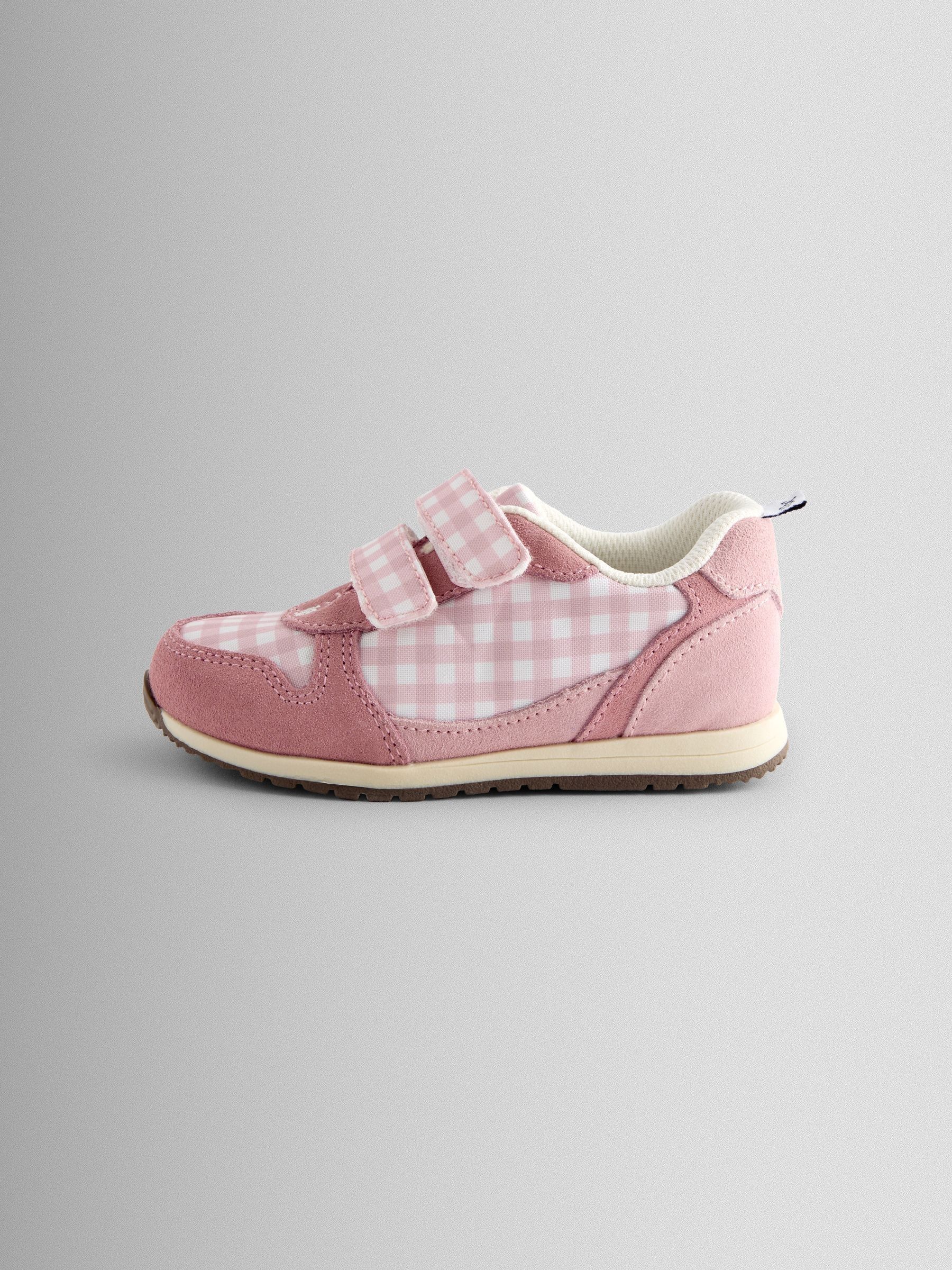 Pink Gingham Riptape Trainer - Image 3 of 4