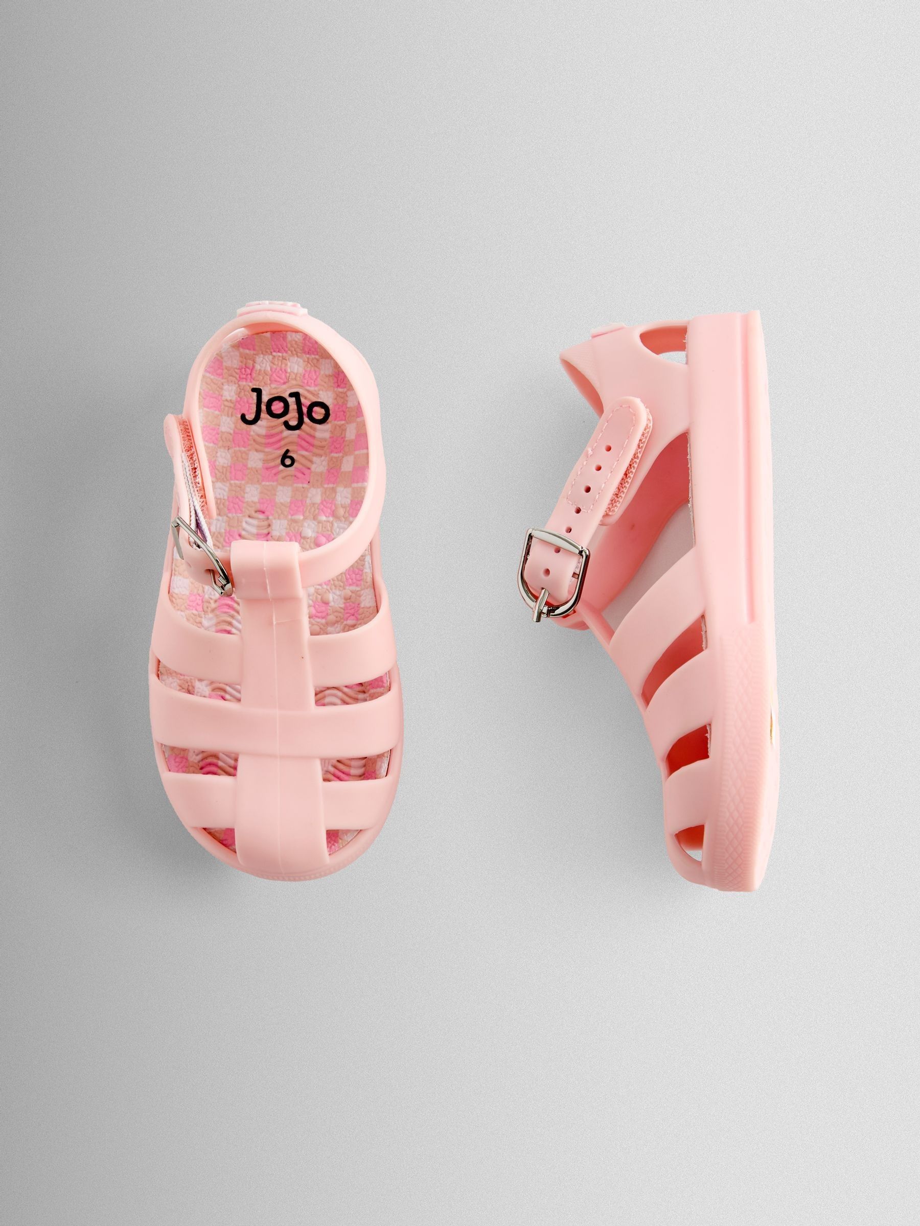 Pink Gingham Jelly Sandals - Image 4 of 4