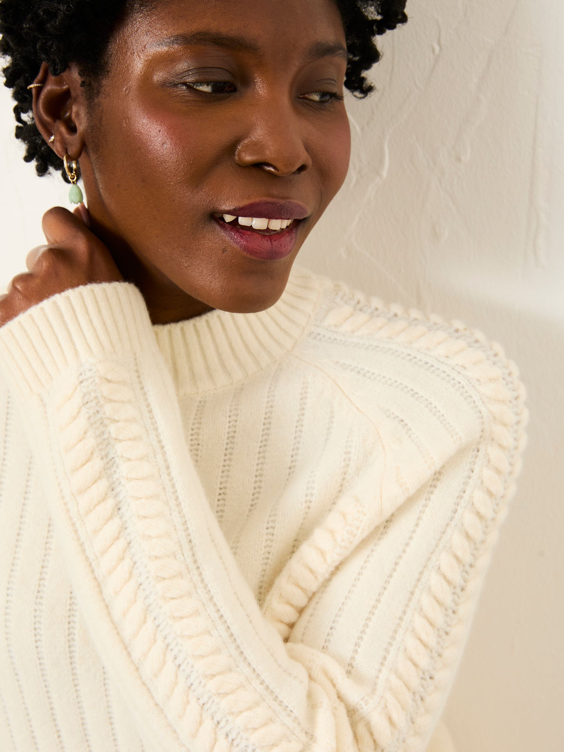Hazel Ivory Longline Knitted Jumper | FatFace USA