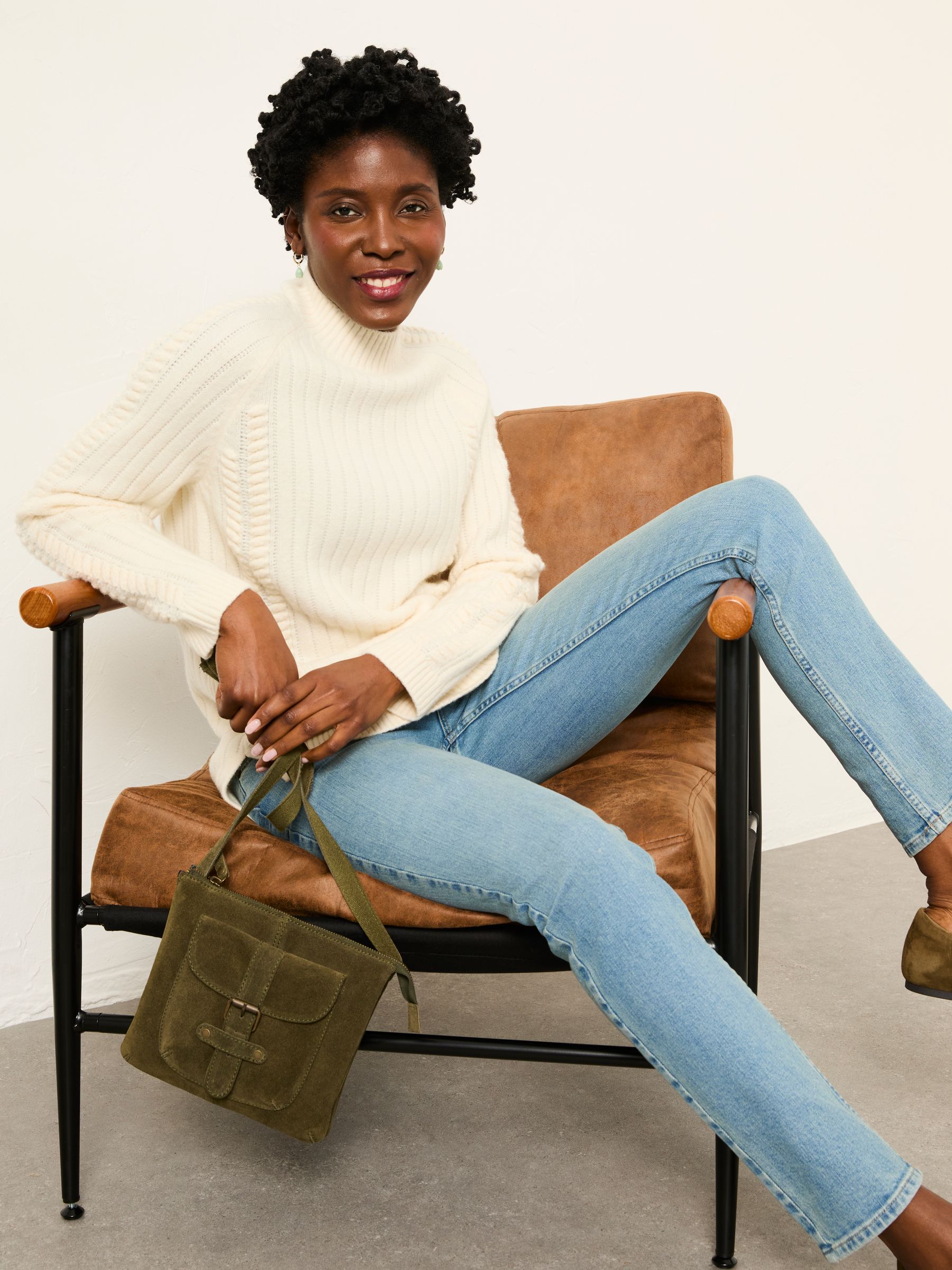Hazel Ivory Longline Knitted Jumper | FatFace
