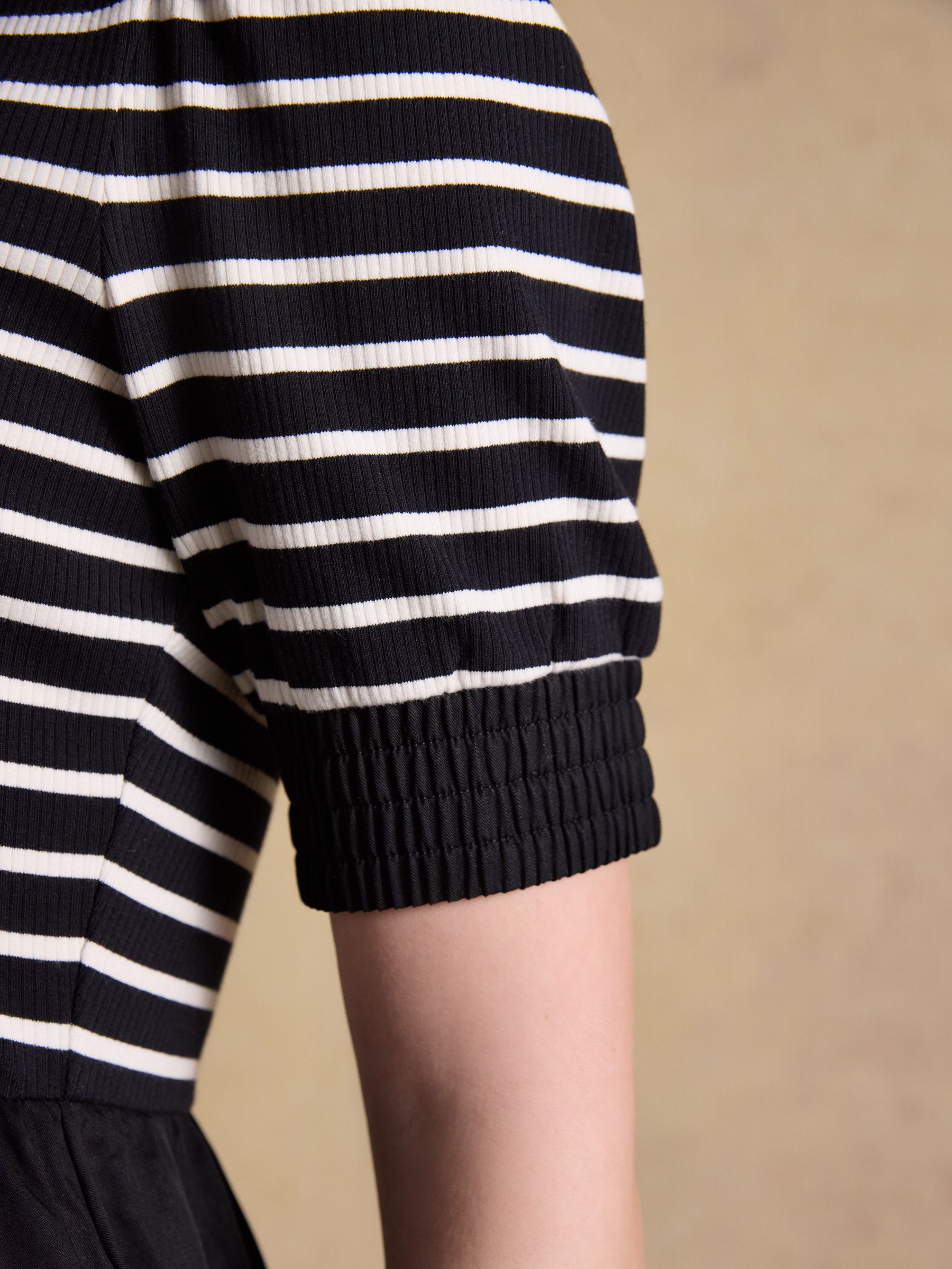 Willow Black Jersey Woven Midi Dress - Image 5 of 8