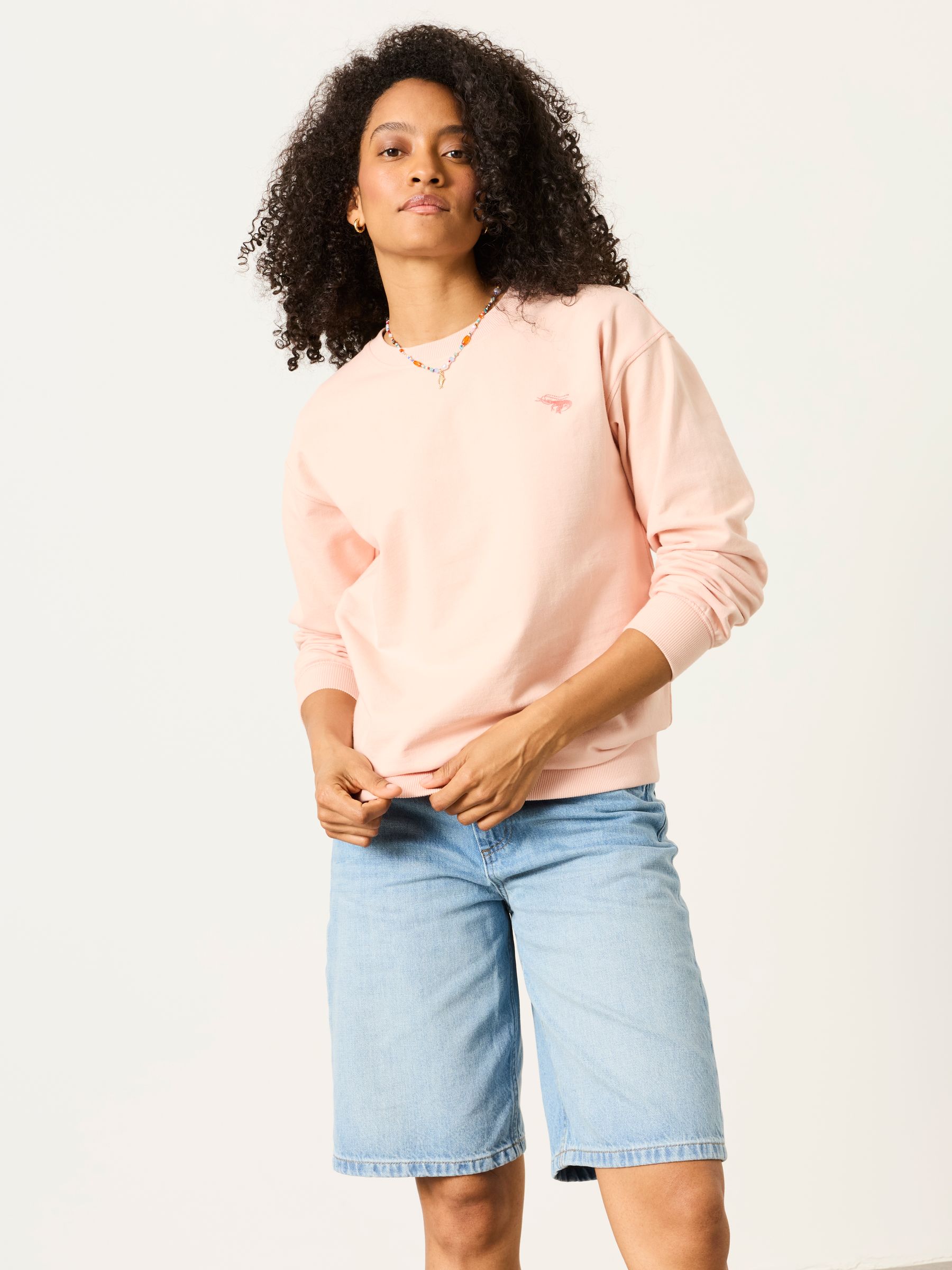 Georgia Coral Pink Sealife Graphic Crew Sweat - Image 1 of 7 Georgia Coral Pink Sealife Graphic Crew Sweat - Image 1 of 7