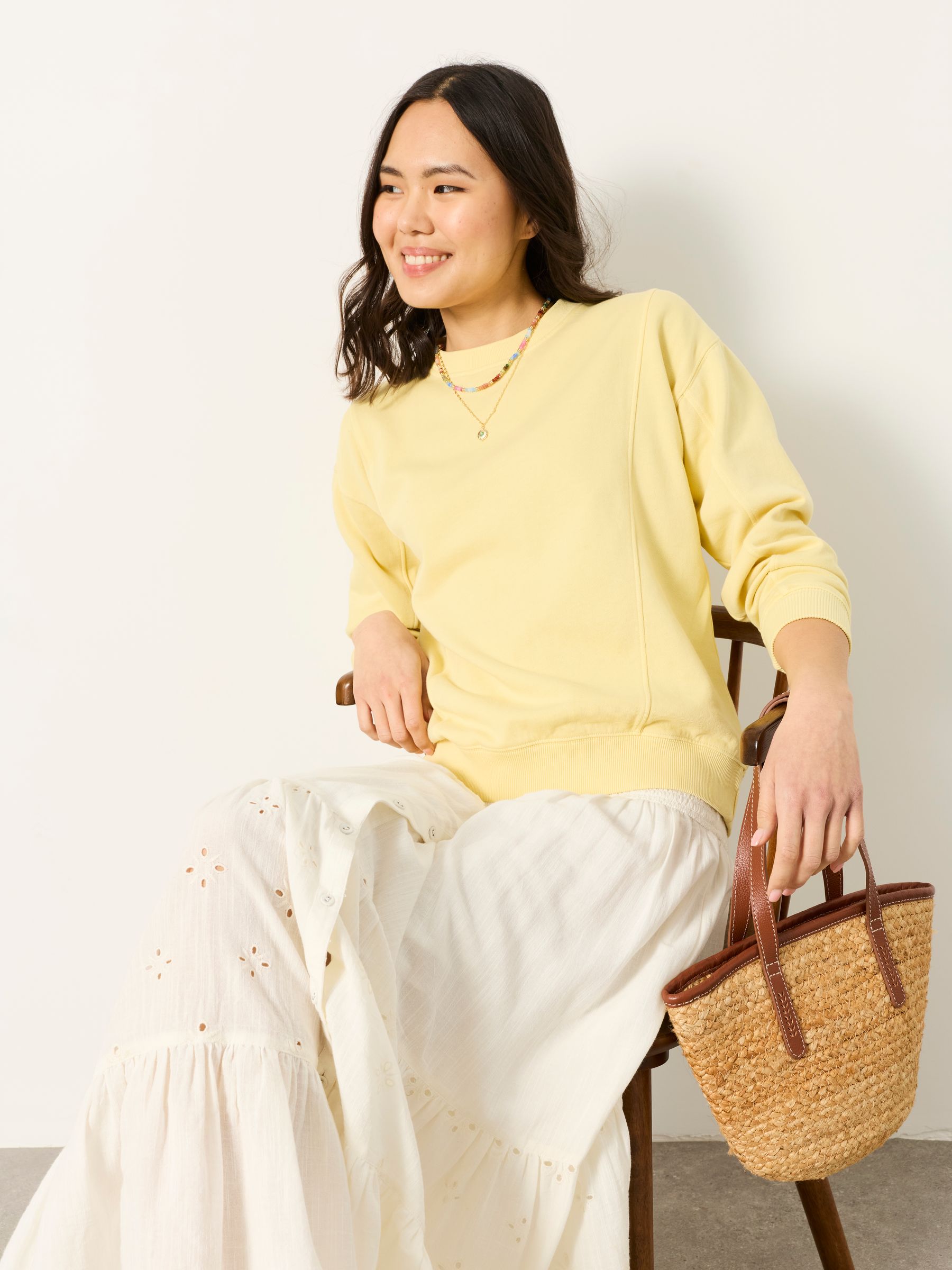 Sienna Yellow Seam Detail Crew Sweat - Image 4 of 6