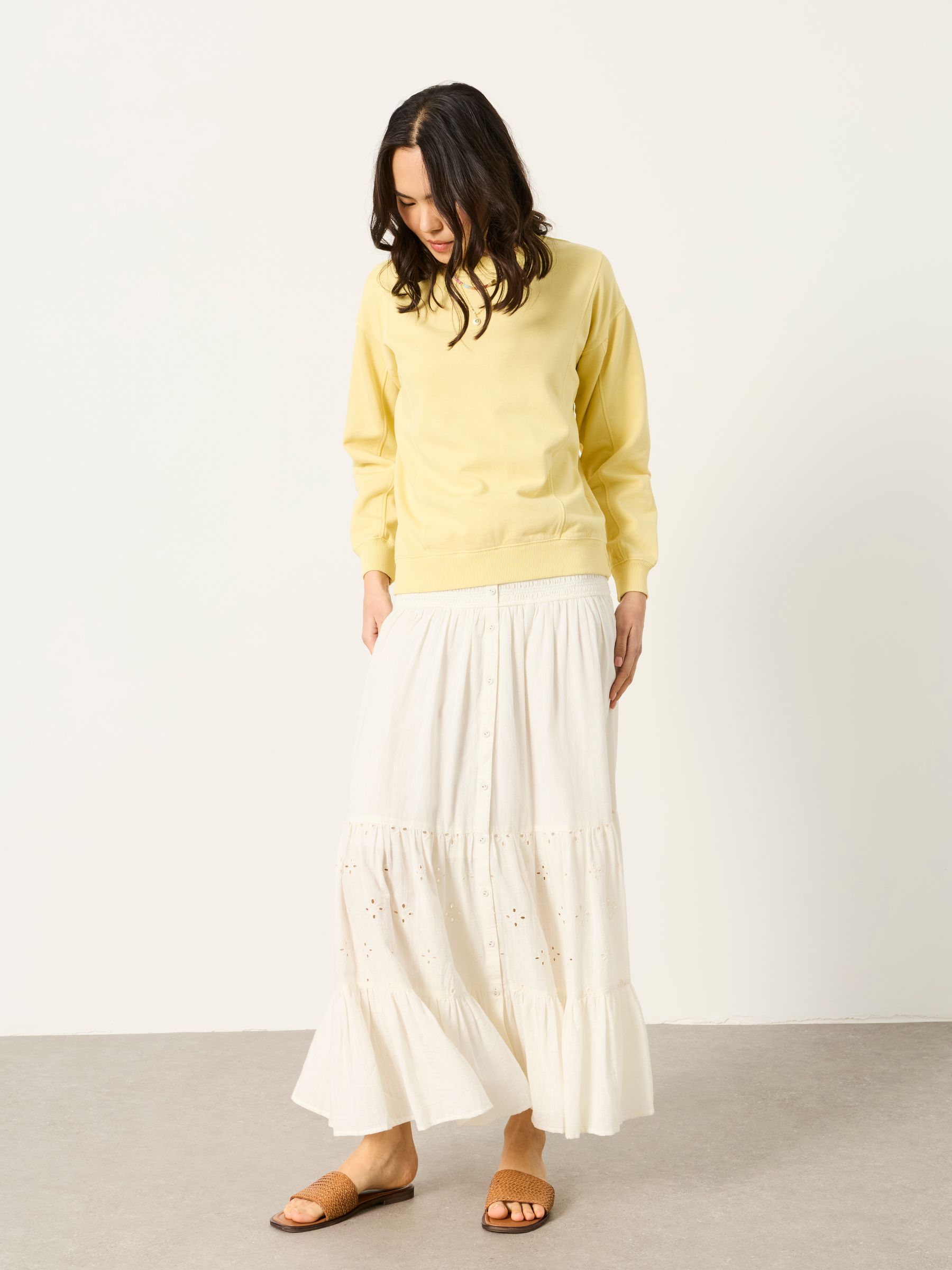 Sienna Yellow Seam Detail Crew Sweat - Image 5 of 6