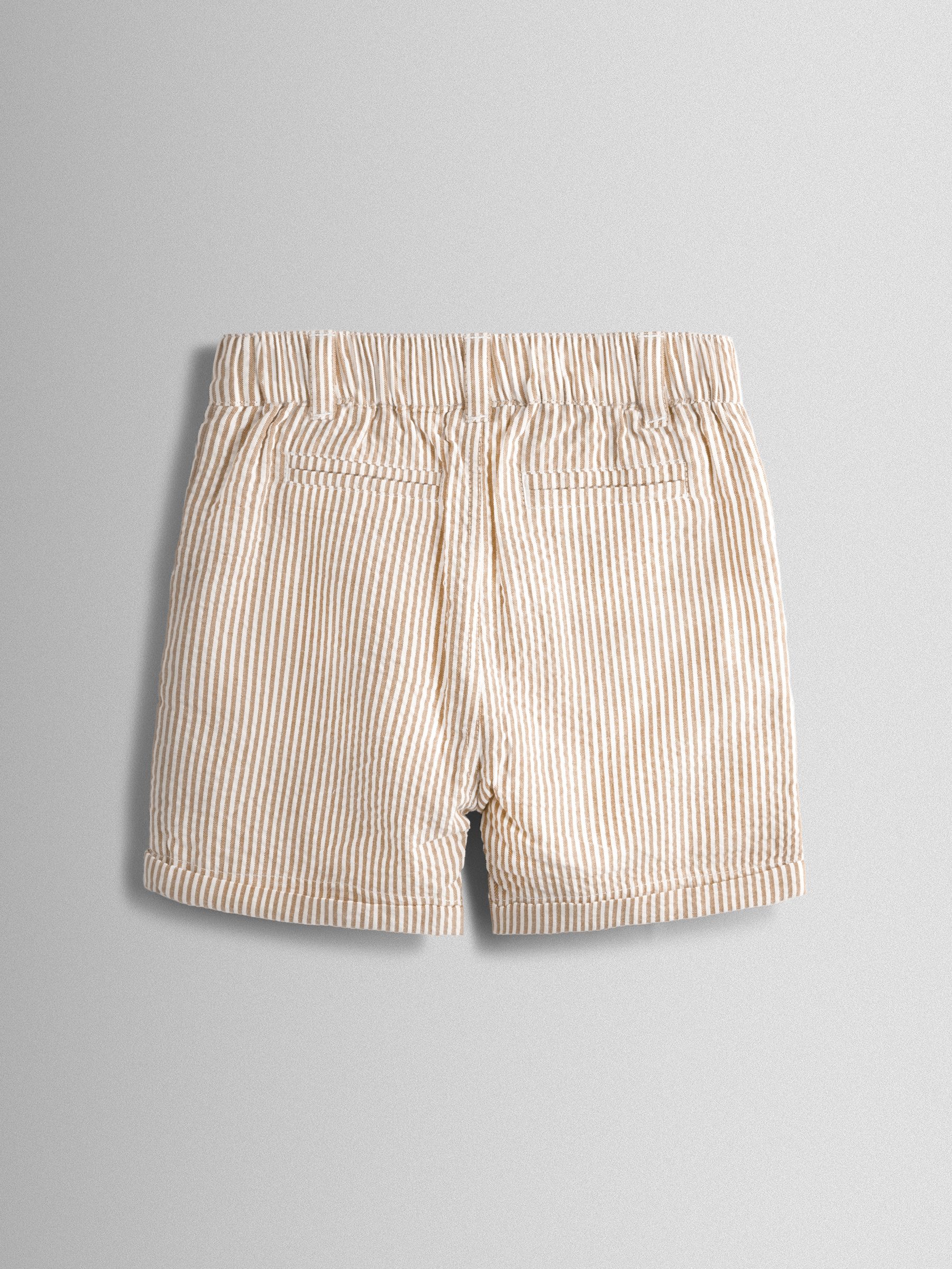 Natural Seersucker Stripe Shorts - Image 2 of 4