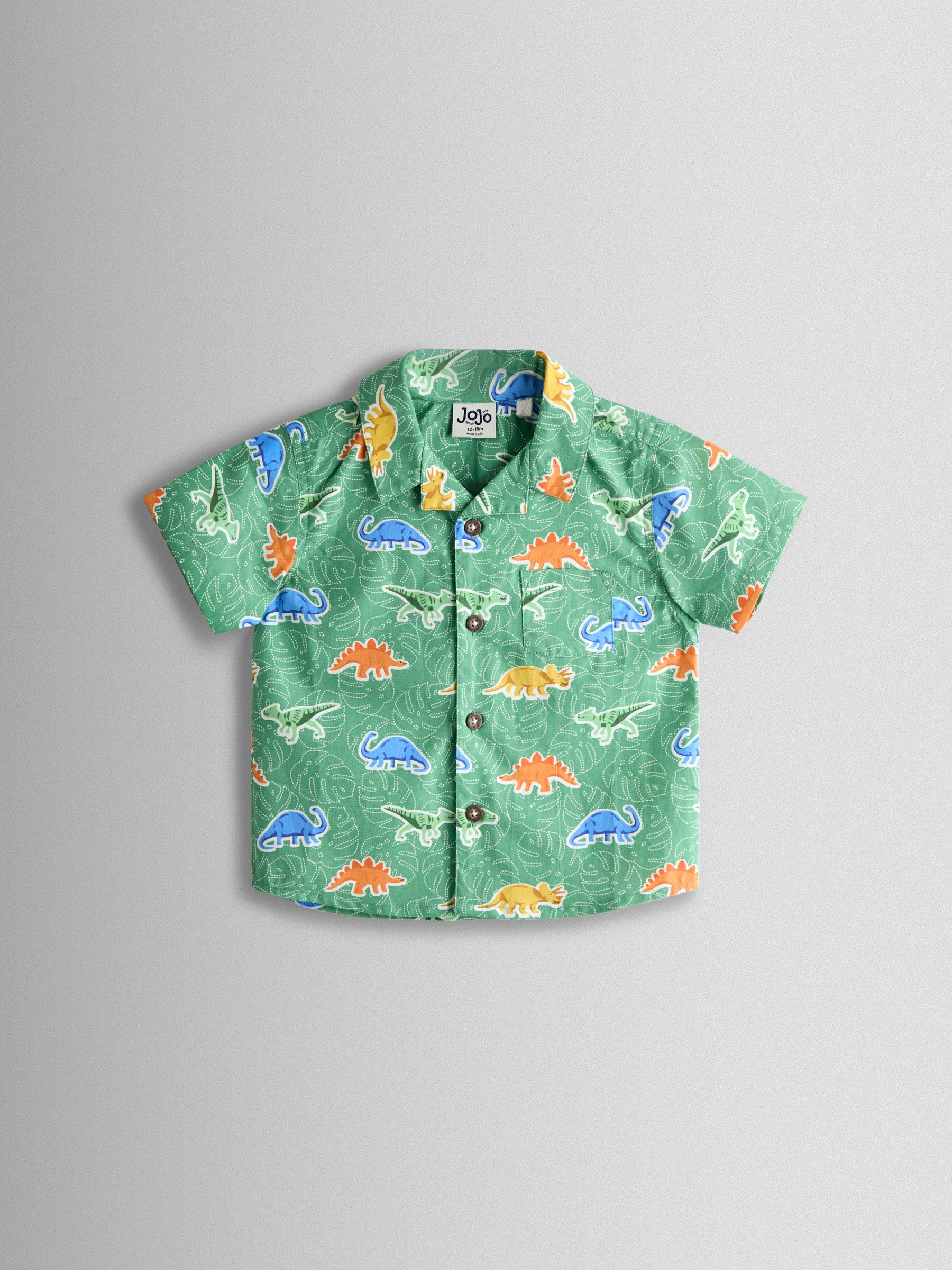 Khaki Green Dino Print Shirt - Image 1 of 3