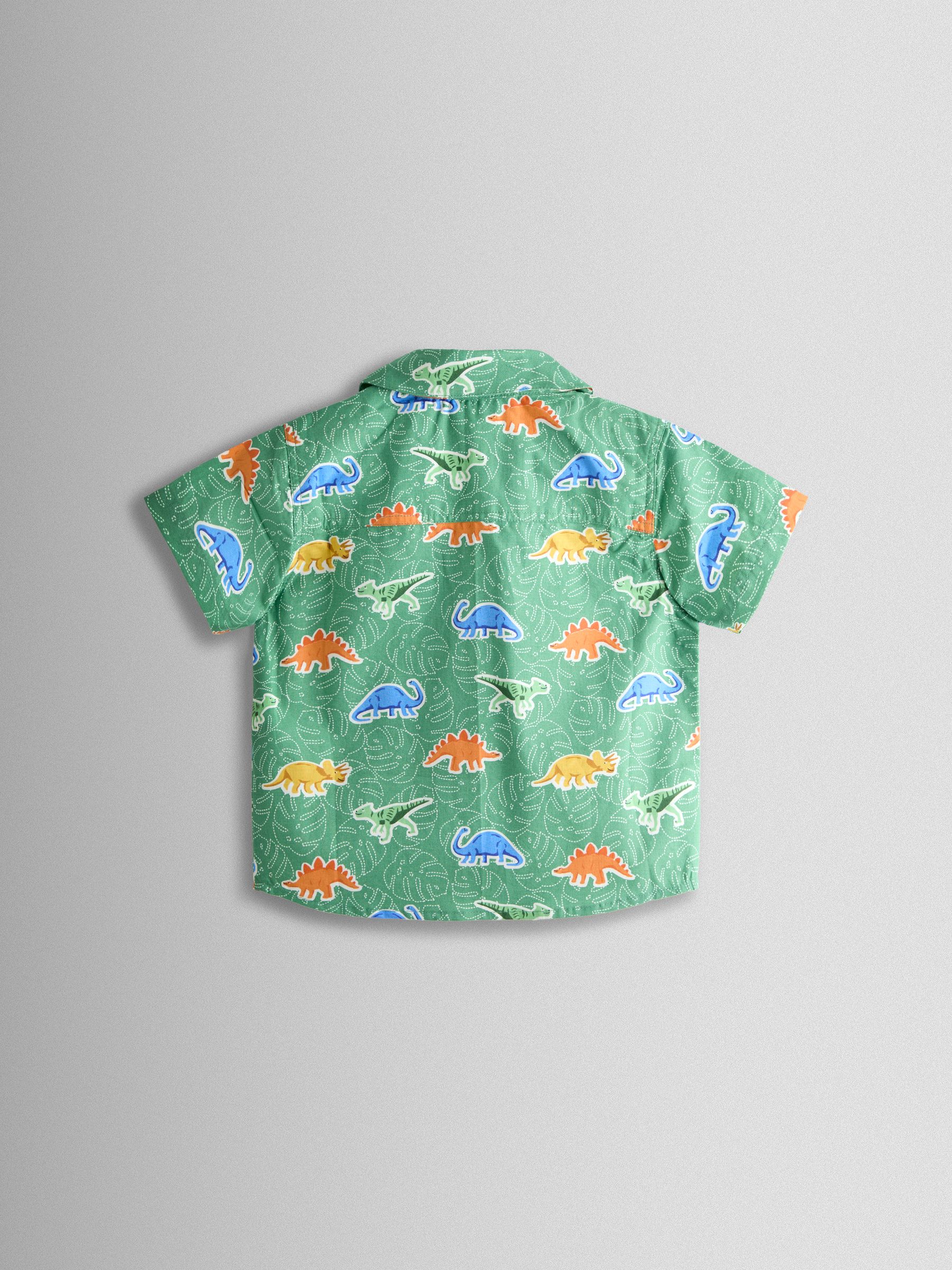 Khaki Green Dino Print Shirt - Image 2 of 3