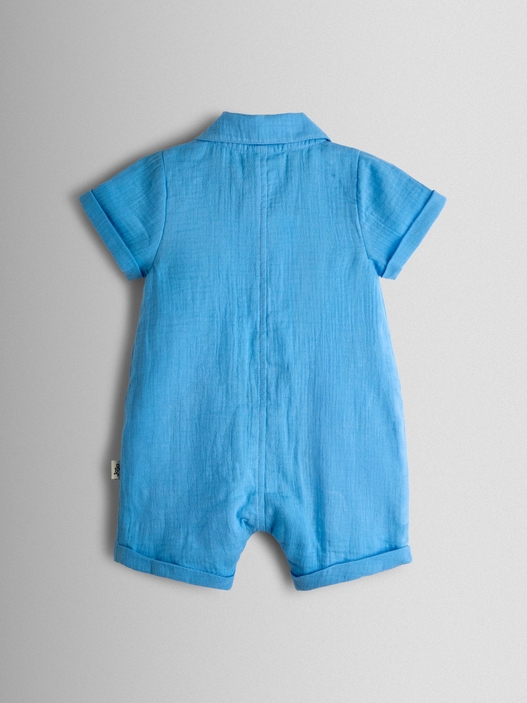 Blue Safari Embroidered Cheesecloth Romper - Image 2 of 3 Blue Safari Embroidered Cheesecloth Romper - Image 2 of 3