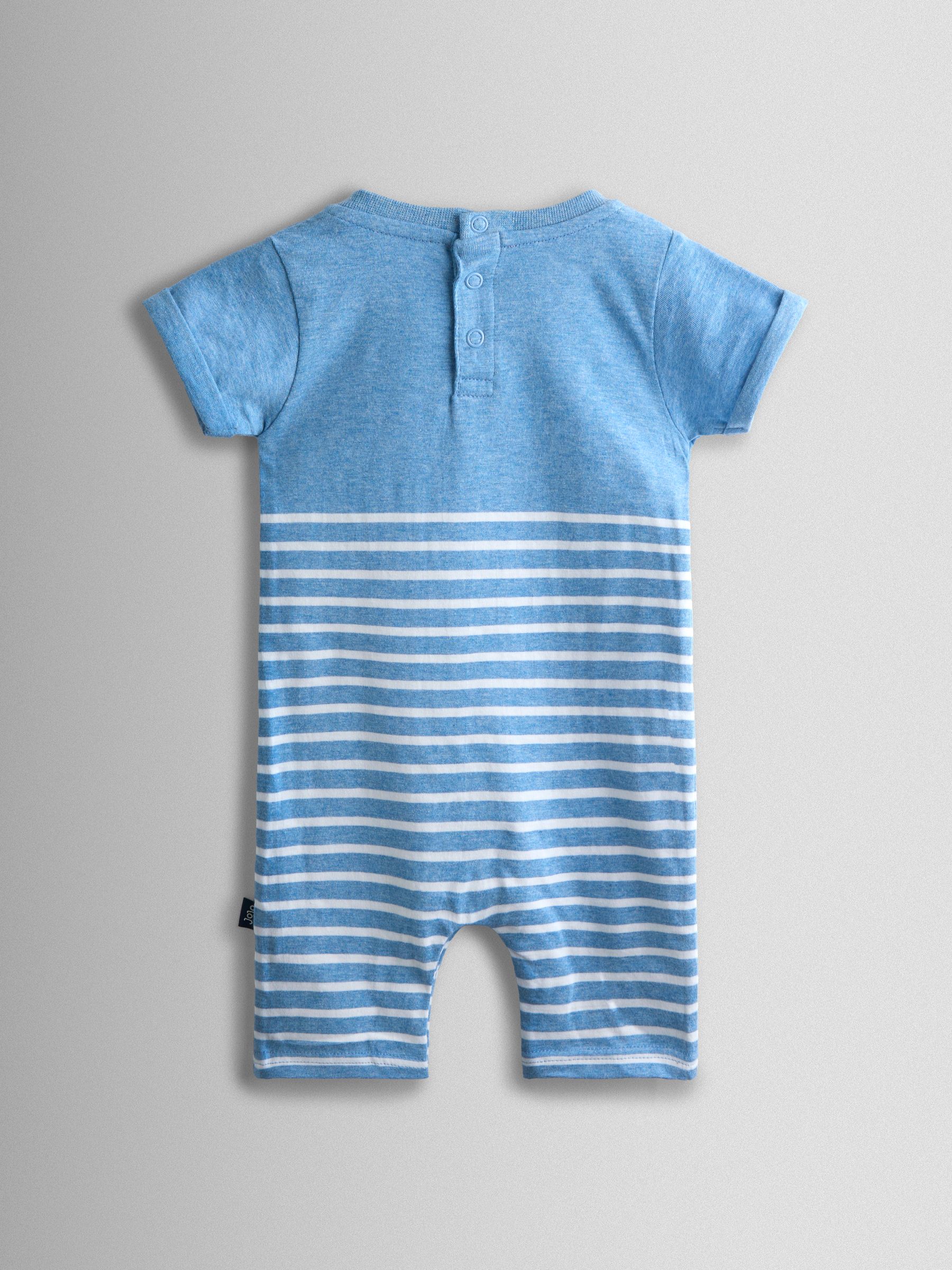 Light Blue Crab Character Appliqué Romper - Image 2 of 3