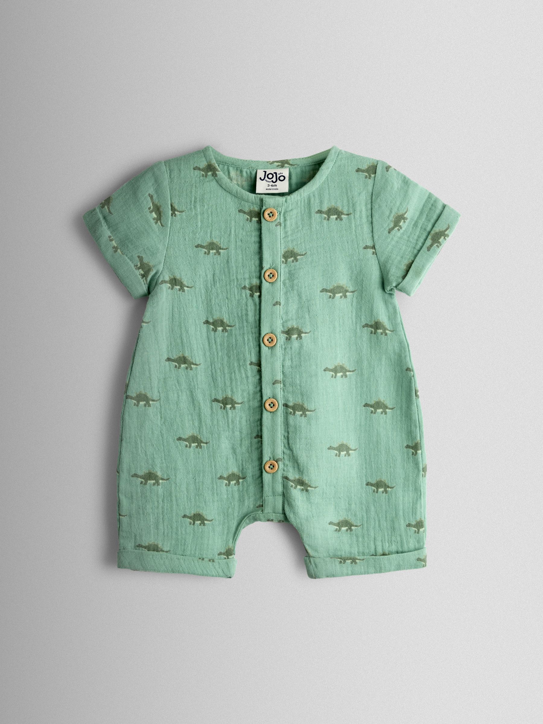 Green Embroidered Cheesecloth Romper - Image 1 of 3
