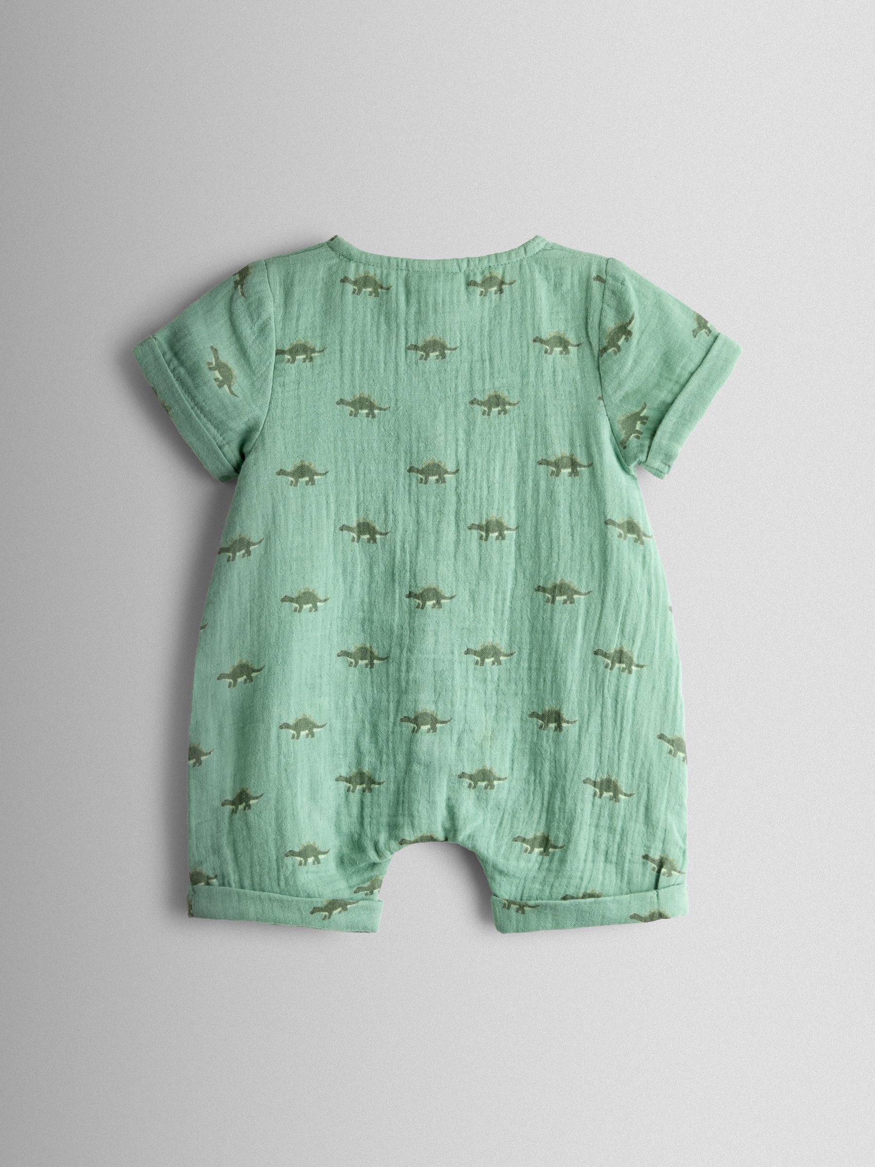 Green Embroidered Cheesecloth Romper - Image 2 of 3